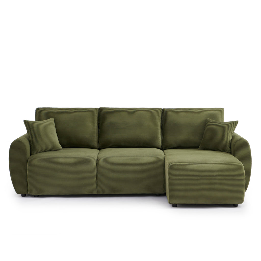 DANILO 98" Reversible Convertible Sectional Sofa - Green