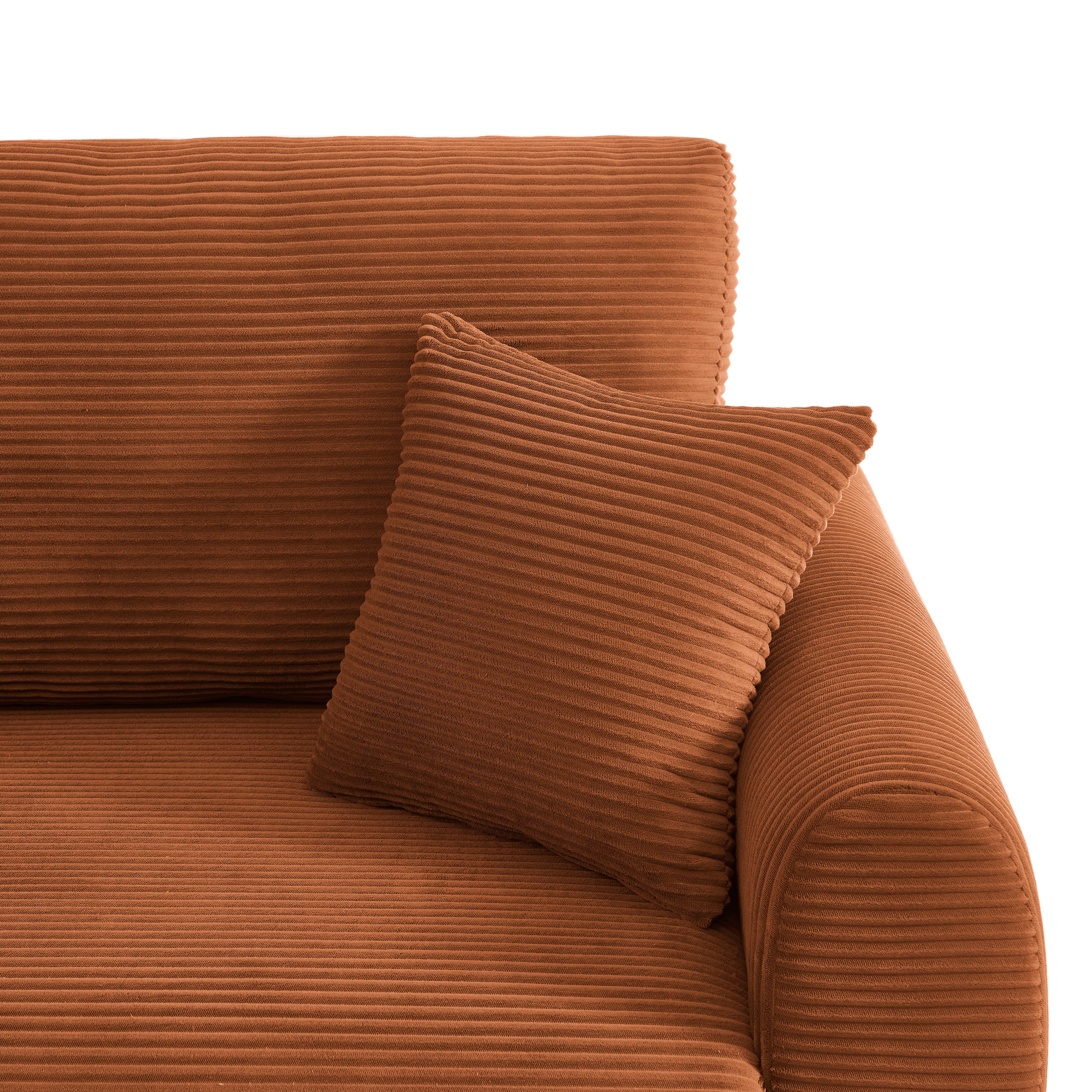 DANILO Fabric Corner Sofa – Terracotta