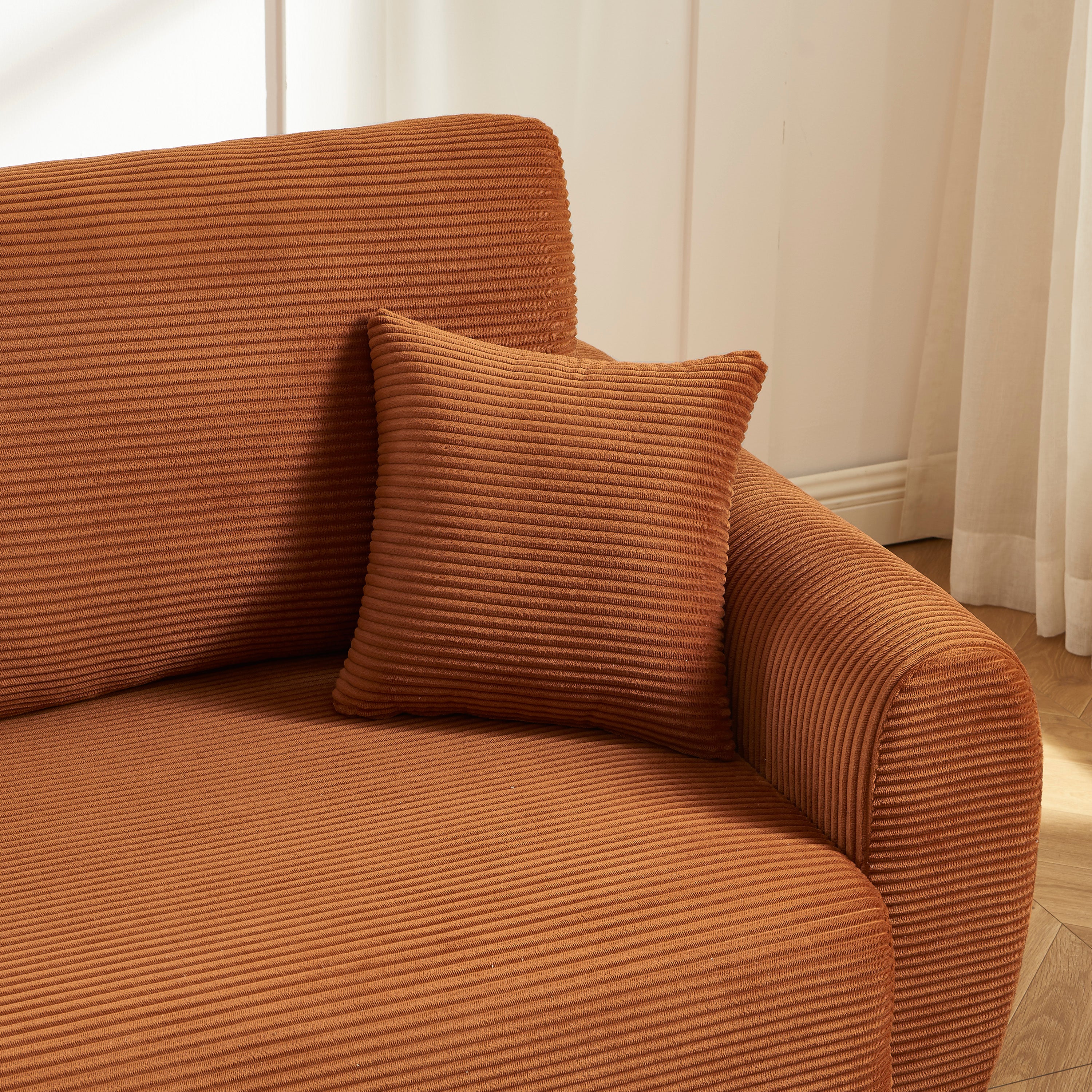 DANILO Fabric Corner Sofa – Terracotta