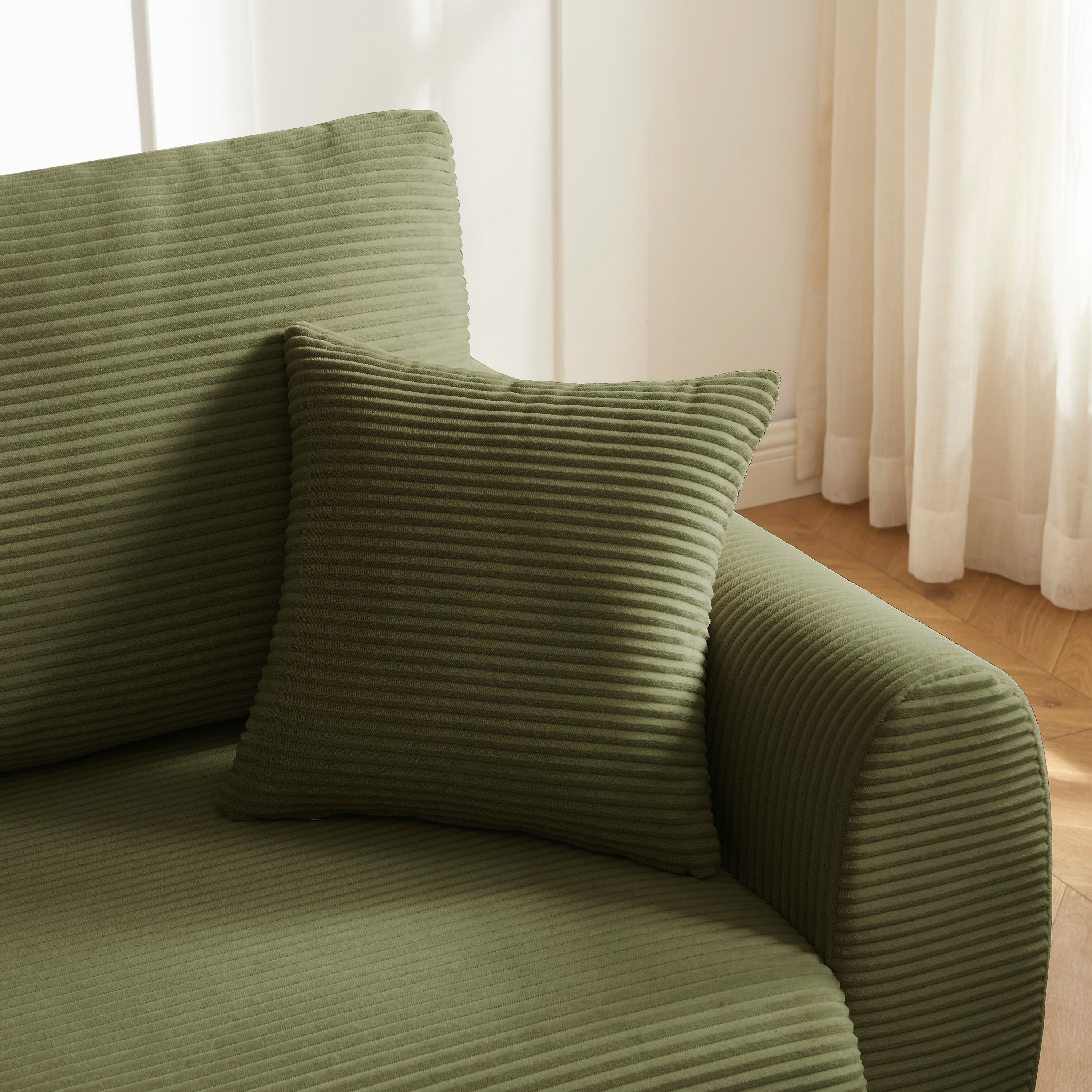 DANILO 98" Reversible Convertible Sectional Sofa - Green