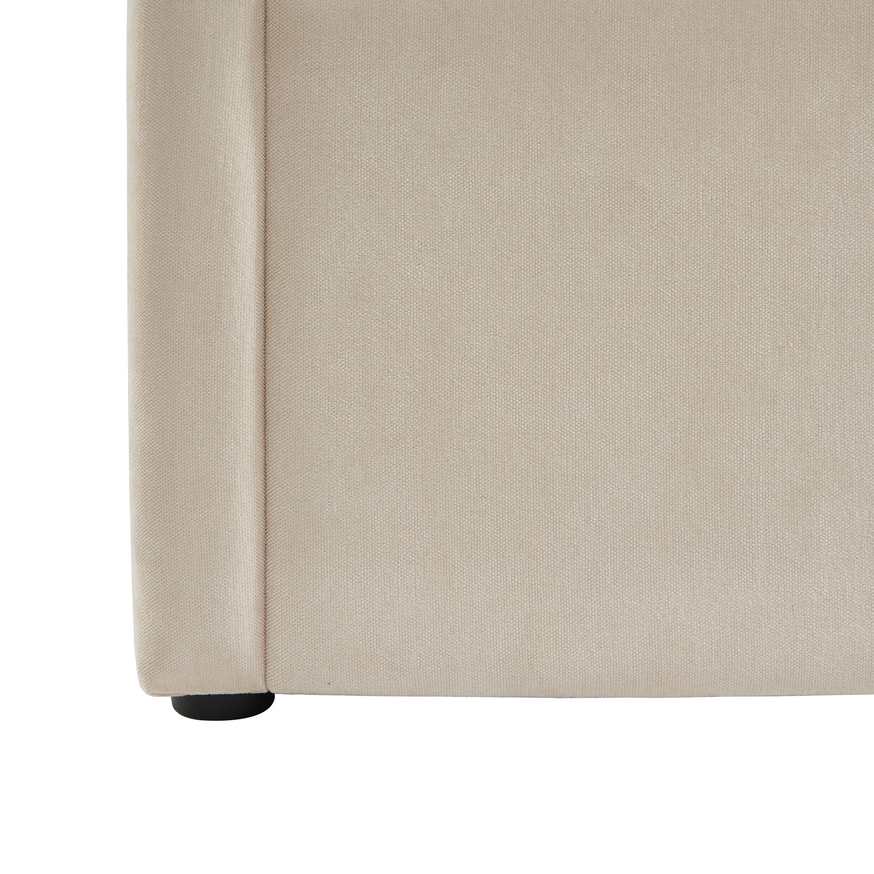 DARIO Upholstered Storage Bed with Slatted Base – Beige