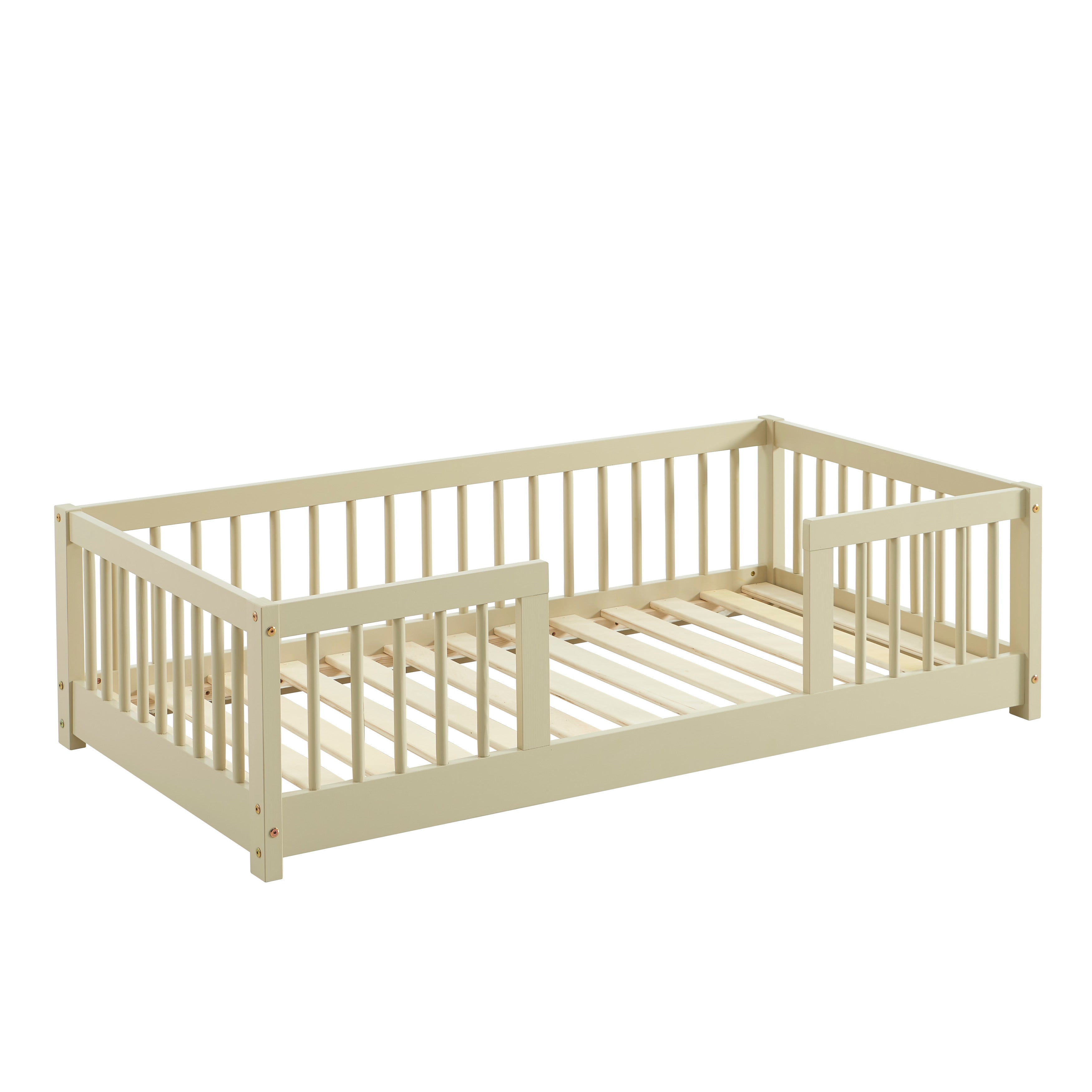 EDEN Kids Bed with Safety Rails 28" x 55" - Beige