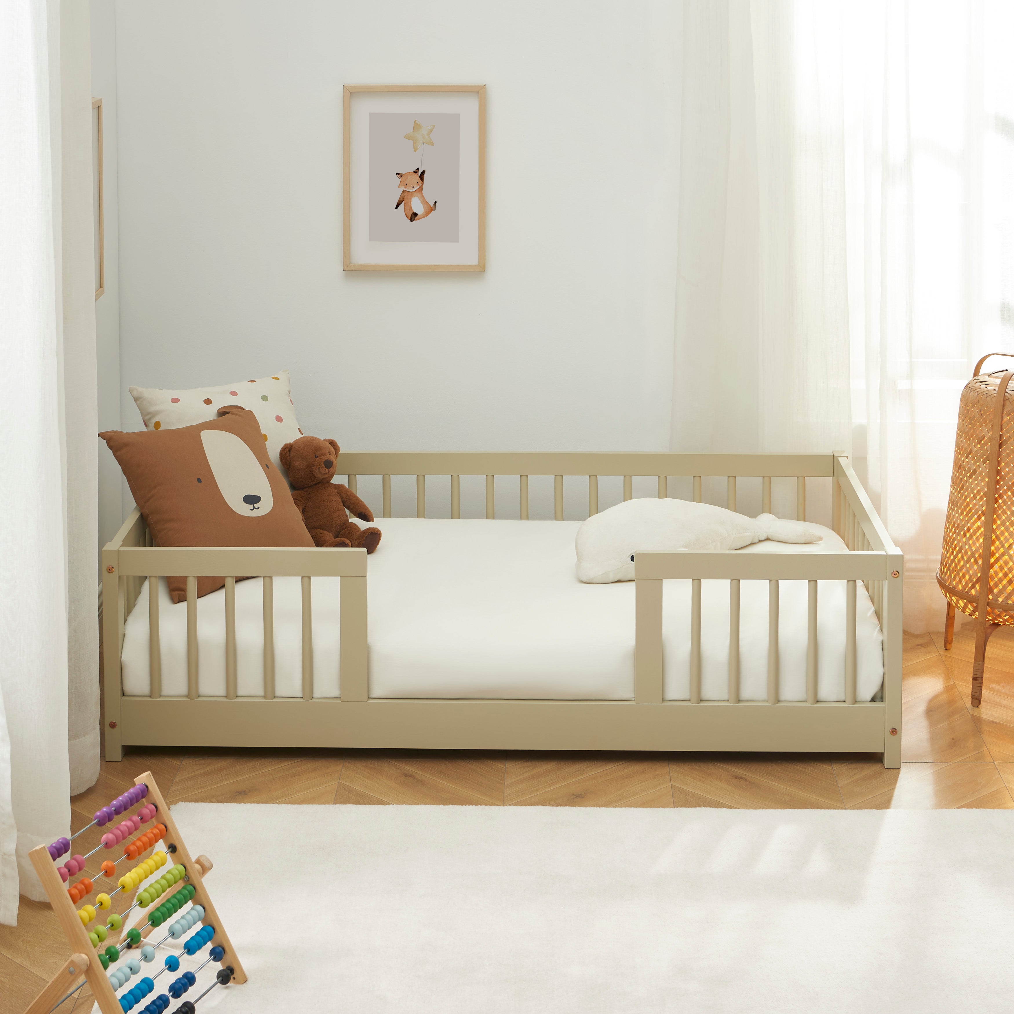 EDEN Kids Bed with Safety Rails 28" x 55"  - Beige