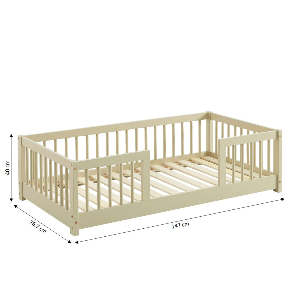 EDEN Kids Bed with Safety Rails 28" x 55" - Beige