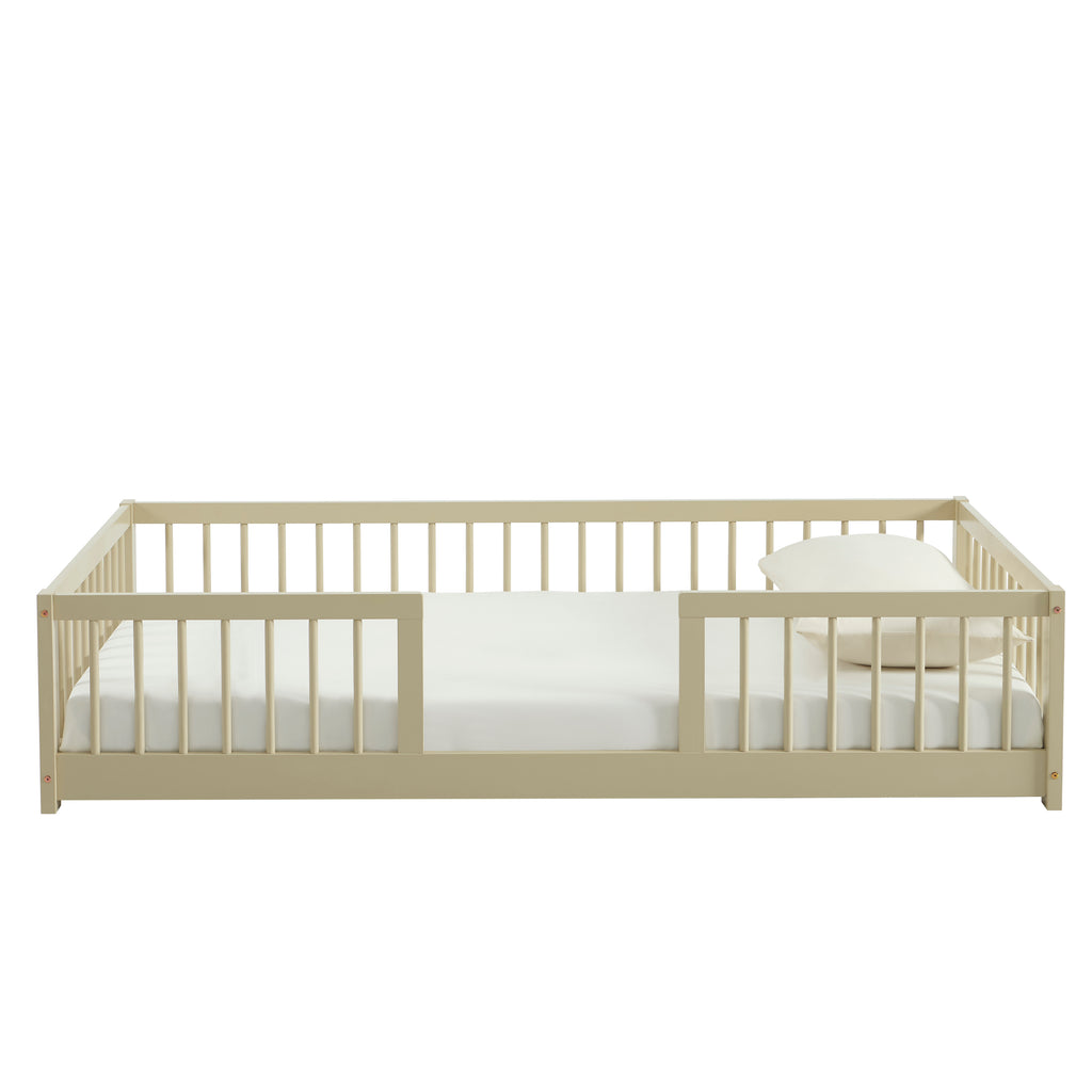 EDEN Kids Bed with Safety Rails 35" x 75" - Beige