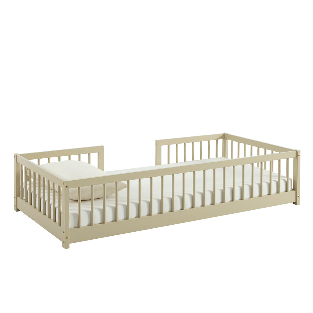 EDEN Kids Bed with Safety Rails 35" x 75" - Beige