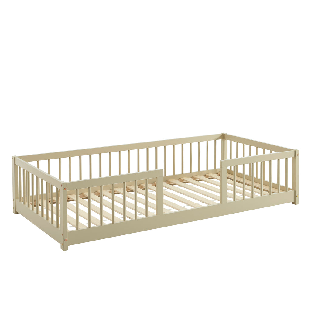 EDEN Kids Bed with Safety Rails 35" x 75" - Beige
