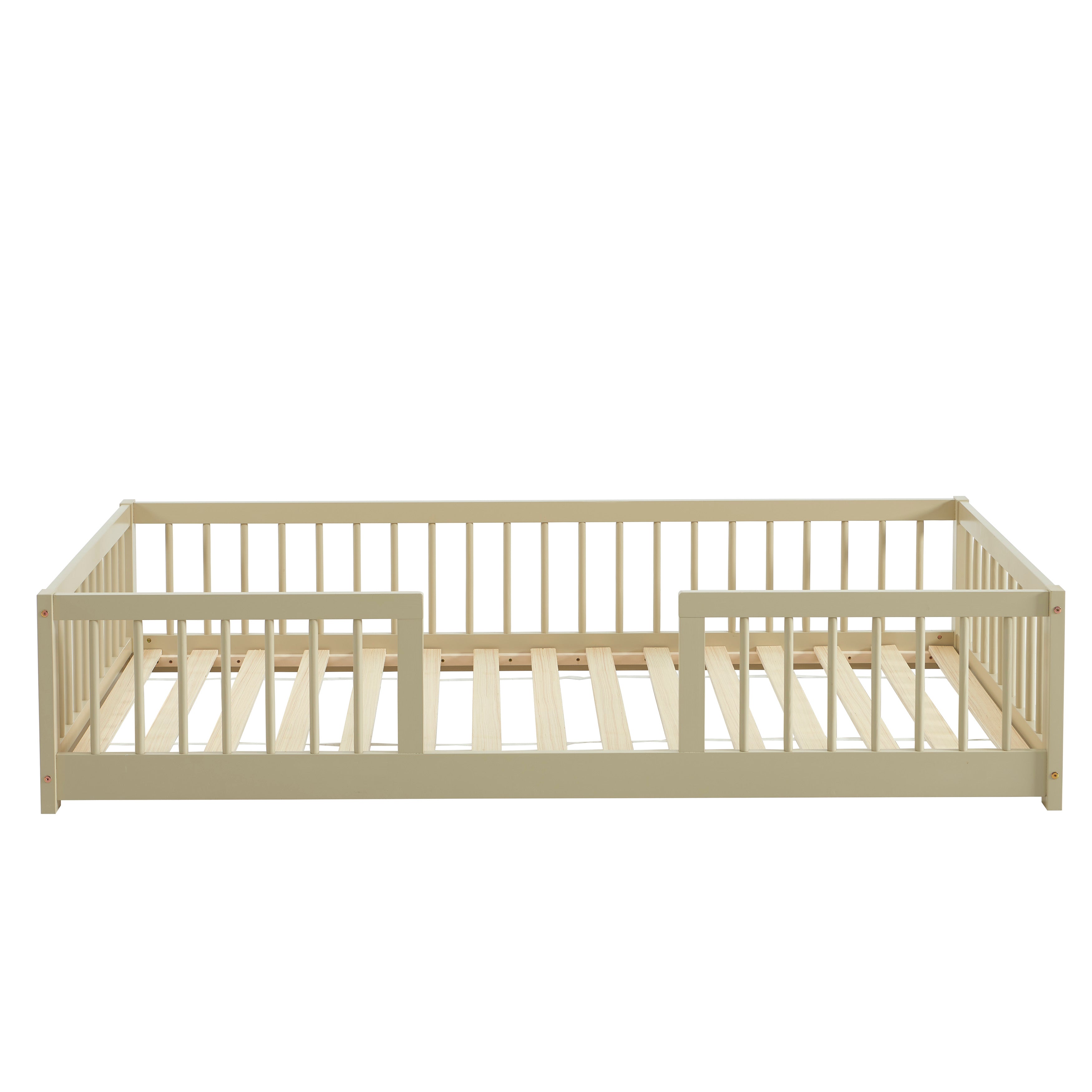 EDEN Kids Bed with Safety Rails 35" x 75" - Beige