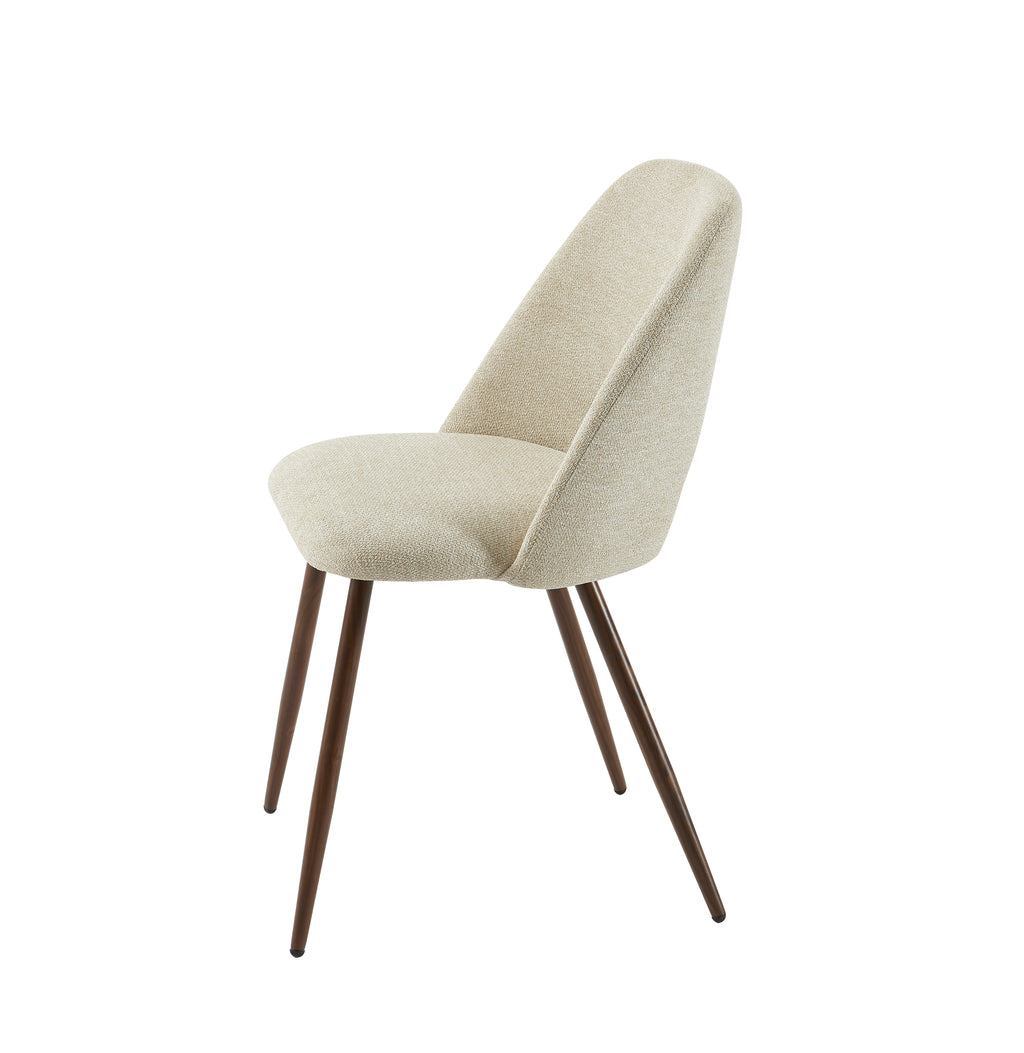 ELISABETH Set of 2 Upholstered Dining Chairs - Beige