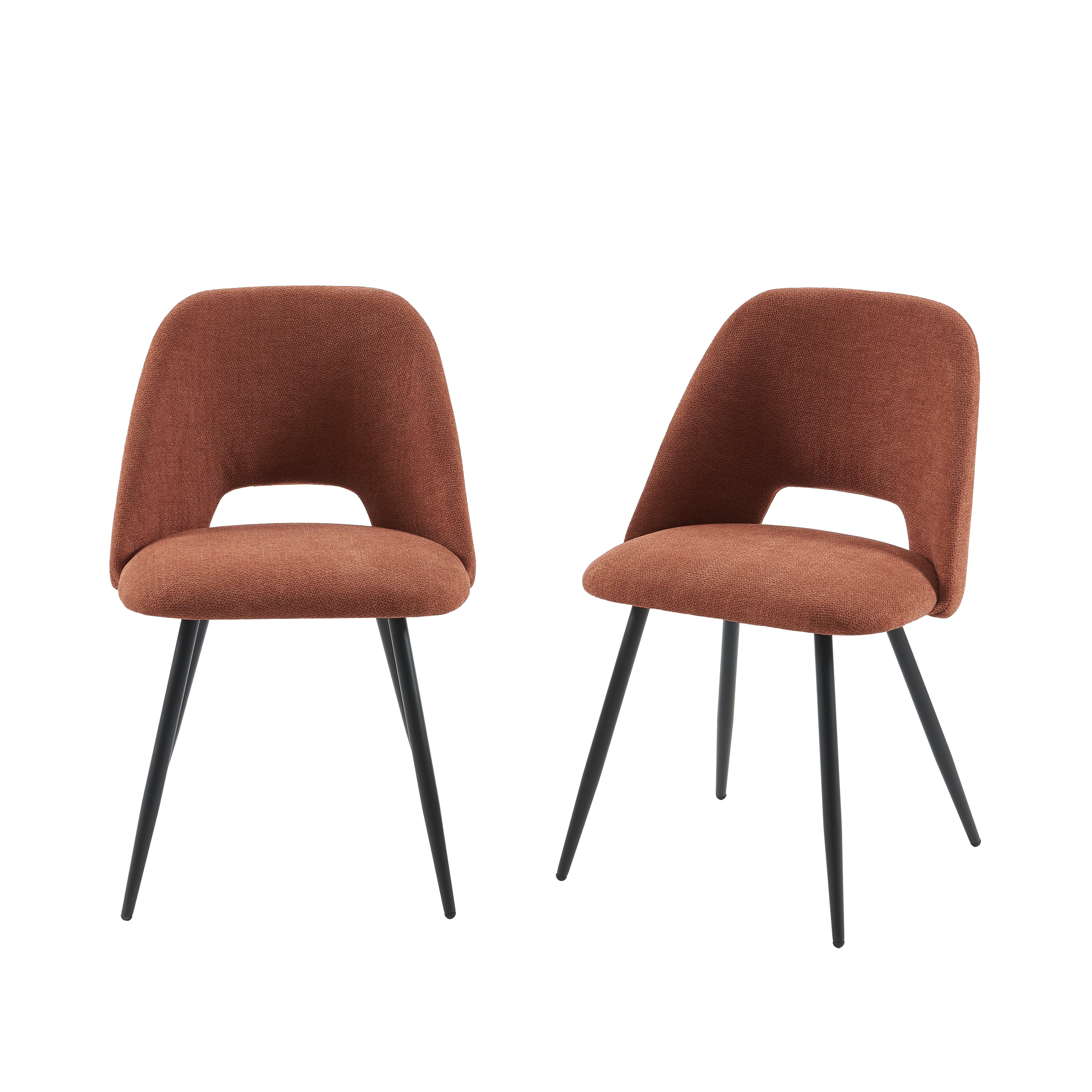 ELISABETH Set of 2 Upholstered Dining Chairs - Terracotta