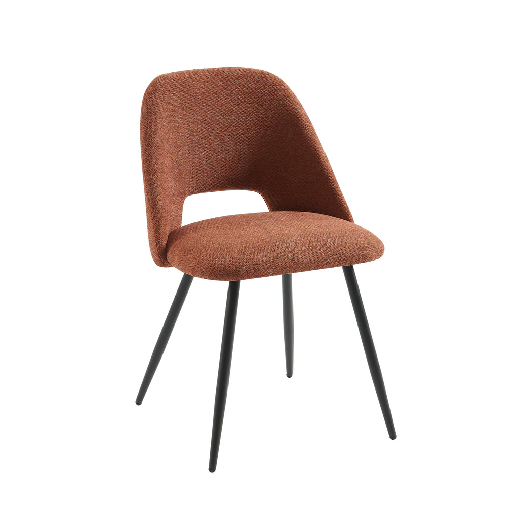 ELISABETH Set of 2 Upholstered Dining Chairs - Terracotta