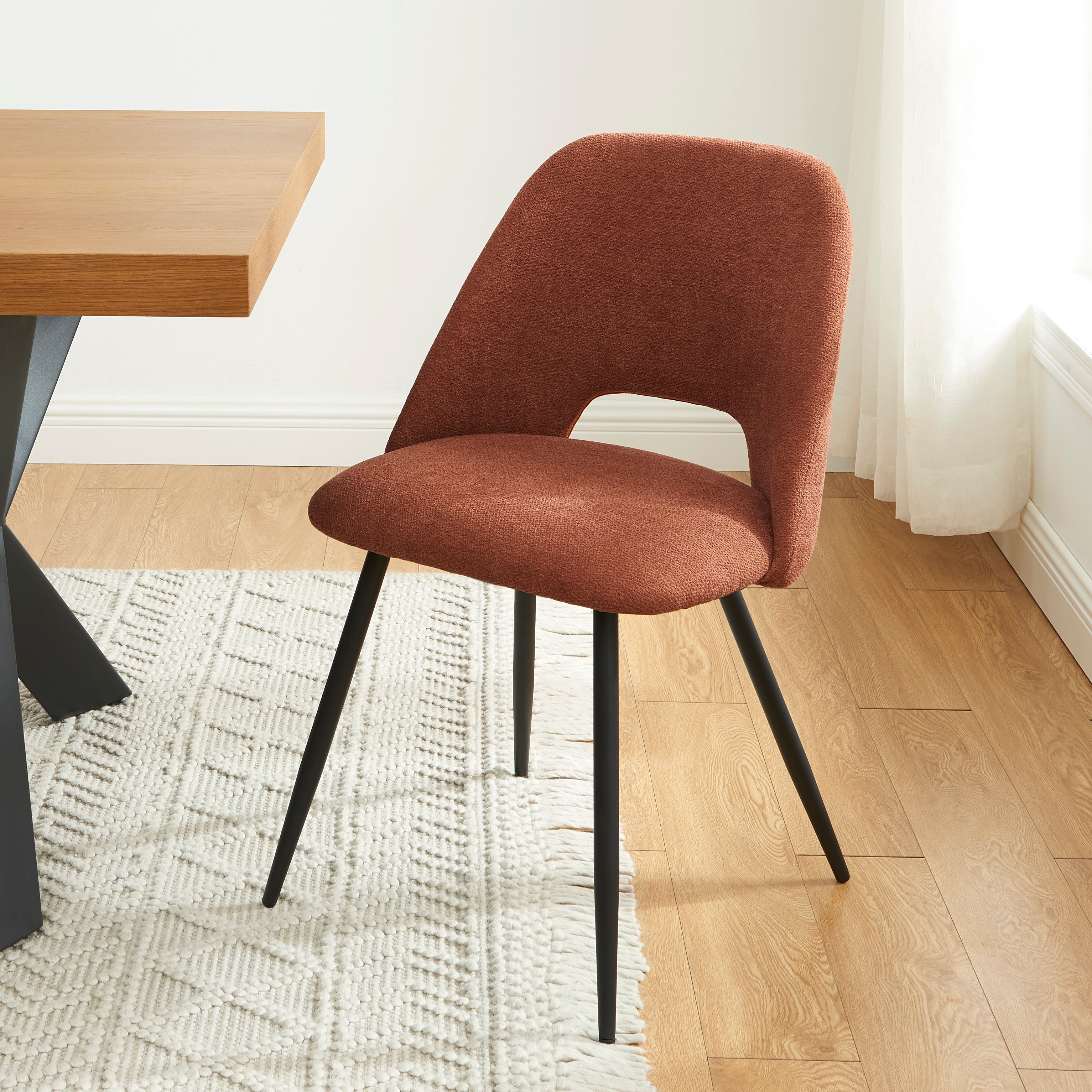 ELISABETH Set of 2 Upholstered Dining Chairs - Terracotta