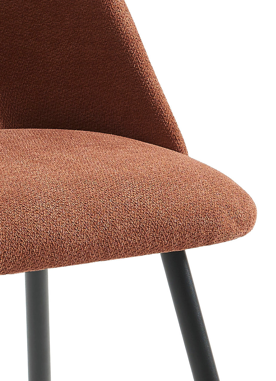 ELISABETH Set of 2 Upholstered Dining Chairs - Terracota