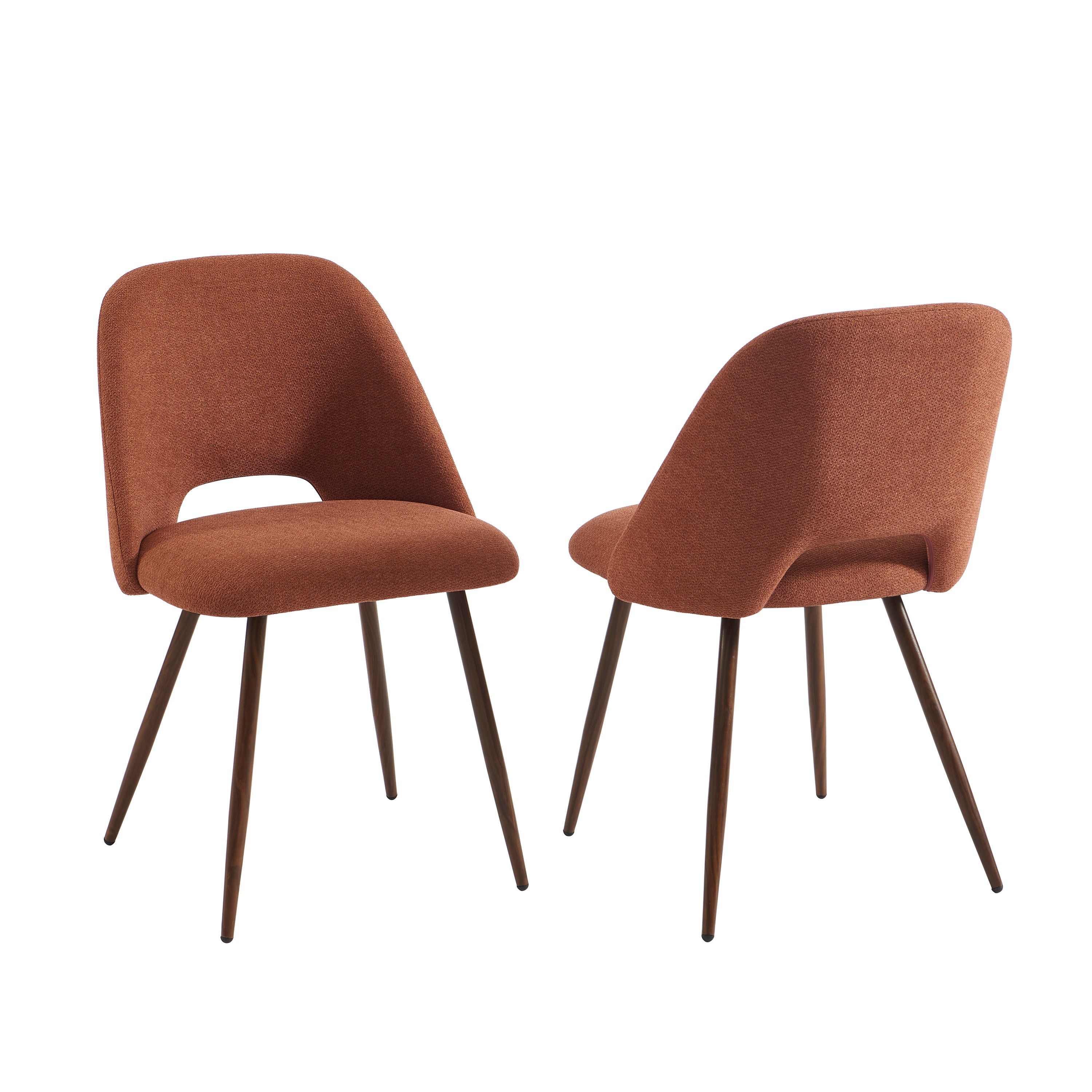 ELISABETH Set of 2 Upholstered Dining Chairs - Terracotta