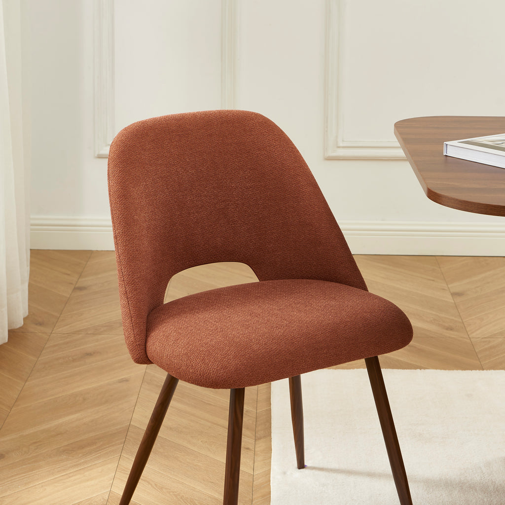 ELISABETH Set of 2 Upholstered Dining Chairs - Terracotta