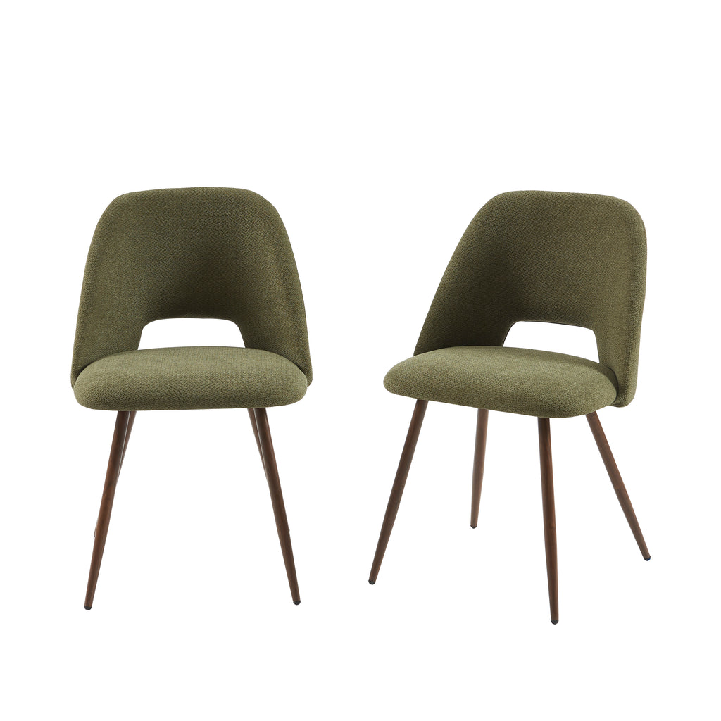 ELISABETH Set of 2 Upholstered Dining Chairs - Green