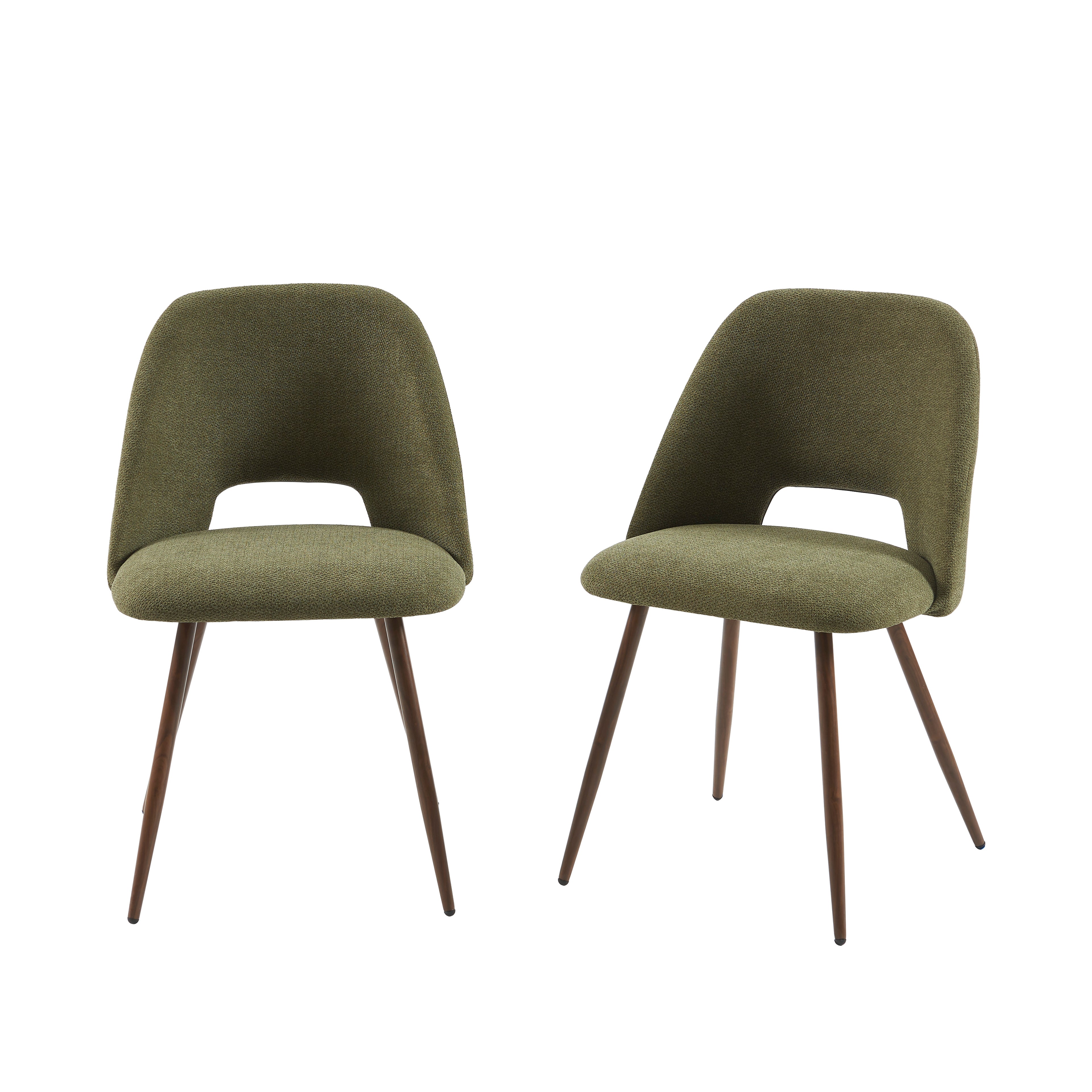 ELISABETH Set of 2 Upholstered Dining Chairs - Green