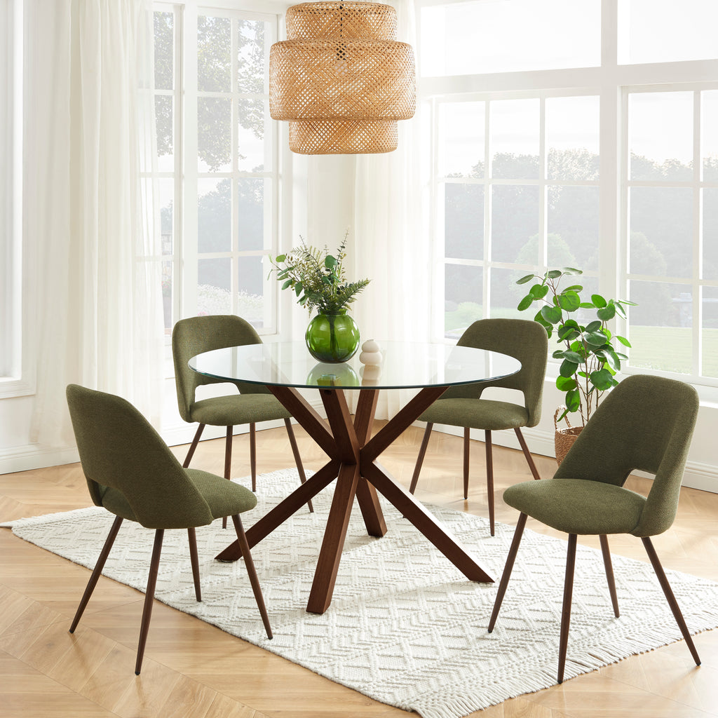 ELISABETH Set of 2 Upholstered Dining Chairs - Green