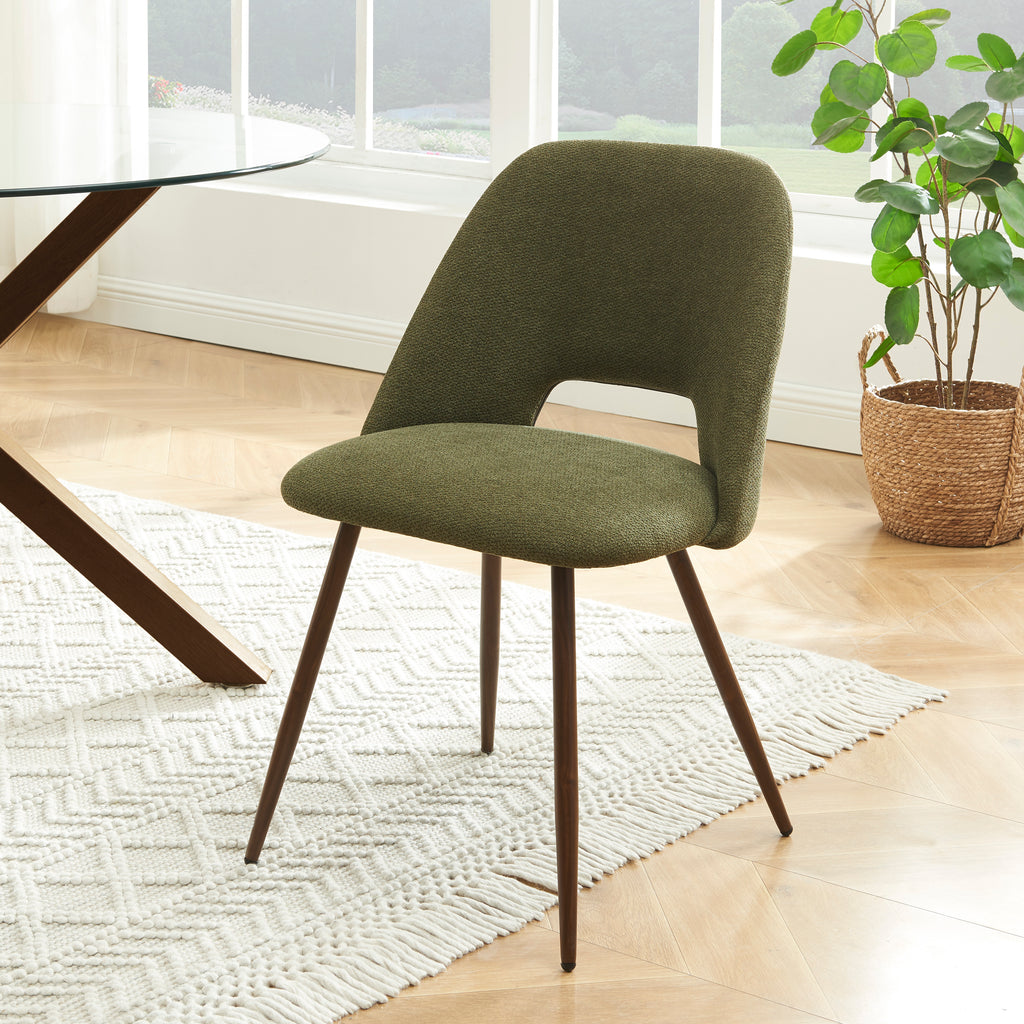 ELISABETH Set of 2 Upholstered Dining Chairs - Green