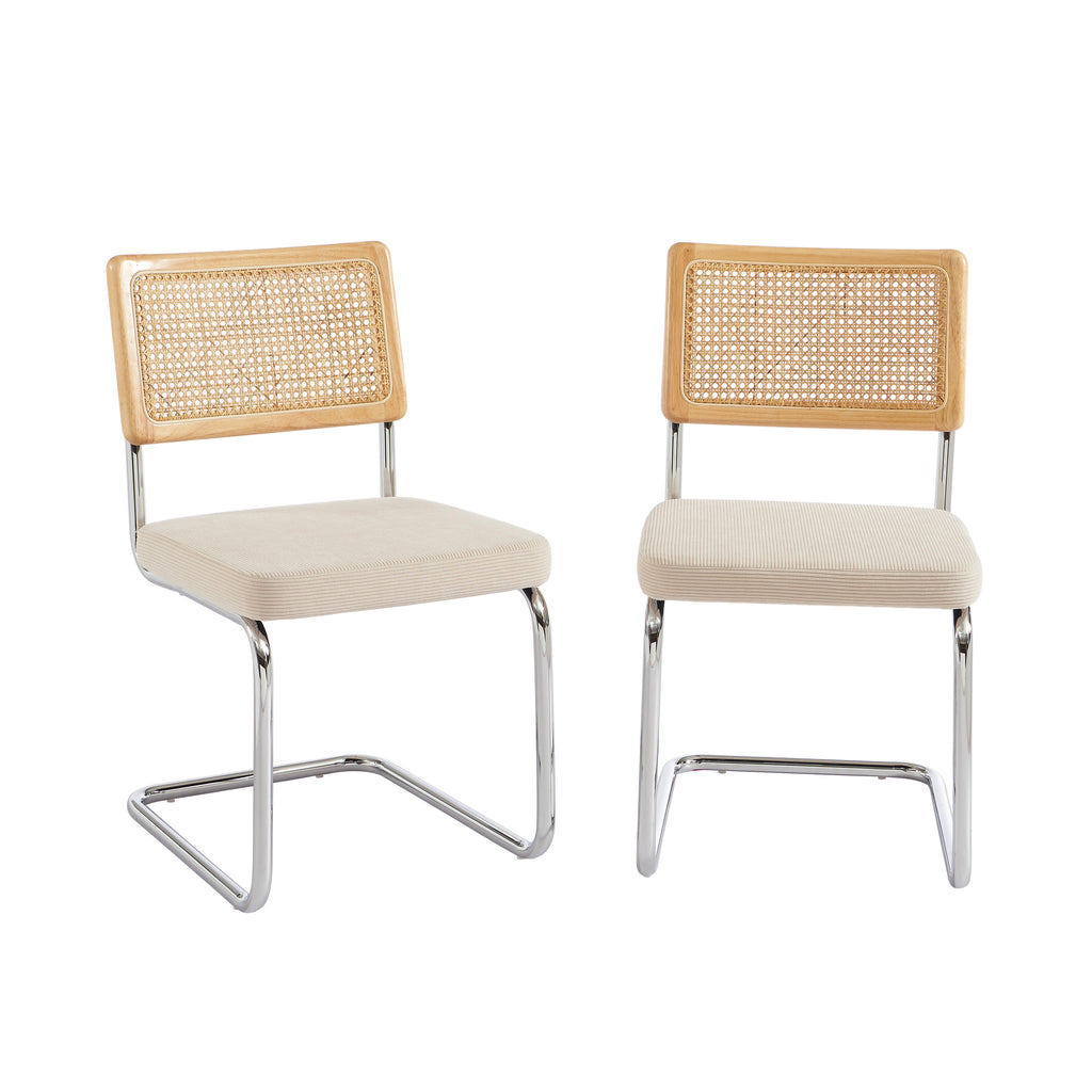 ELLA Set of 2 Upholstered Dining Chairs – Beige