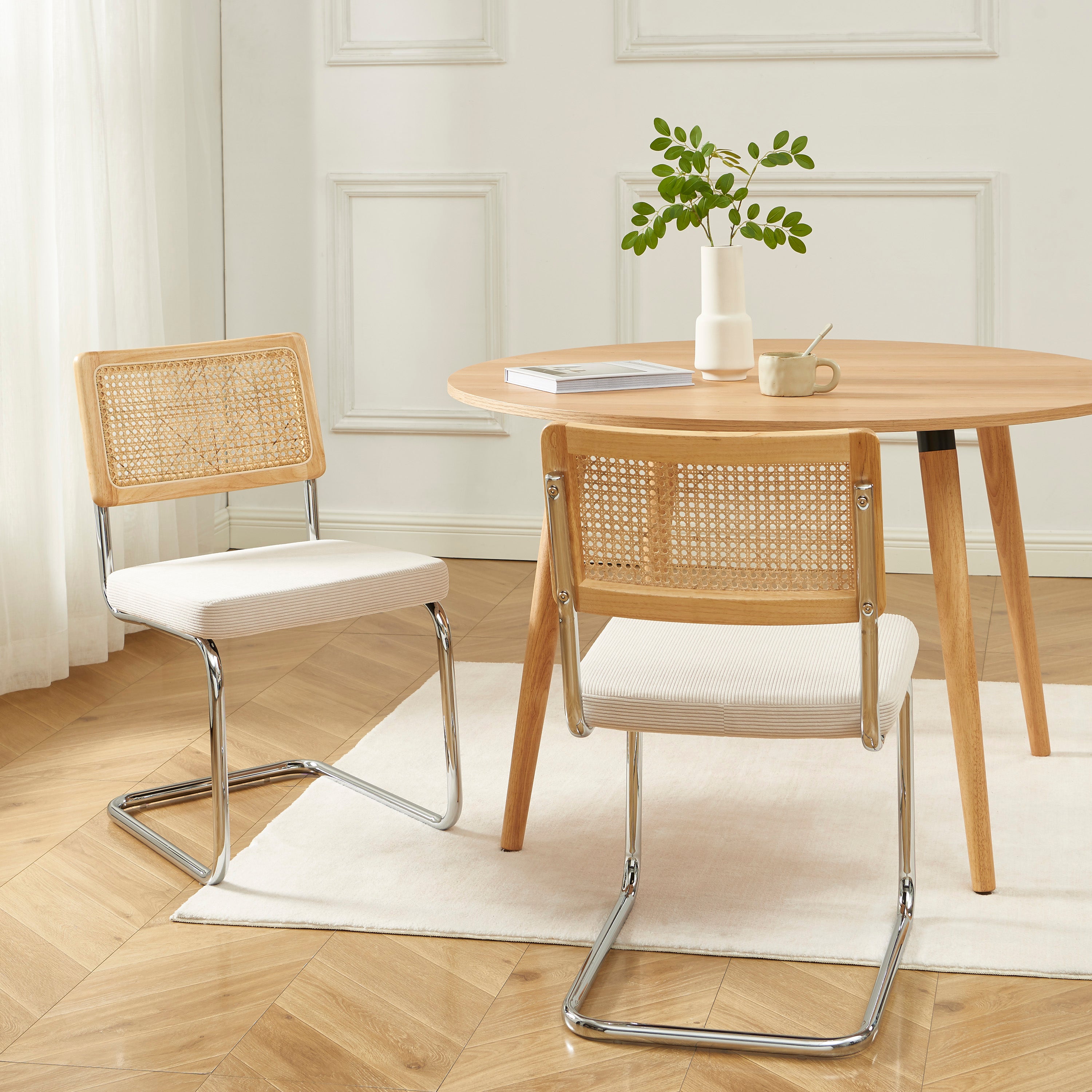 ELLA Set of 2 Upholstered Dining Chairs – White