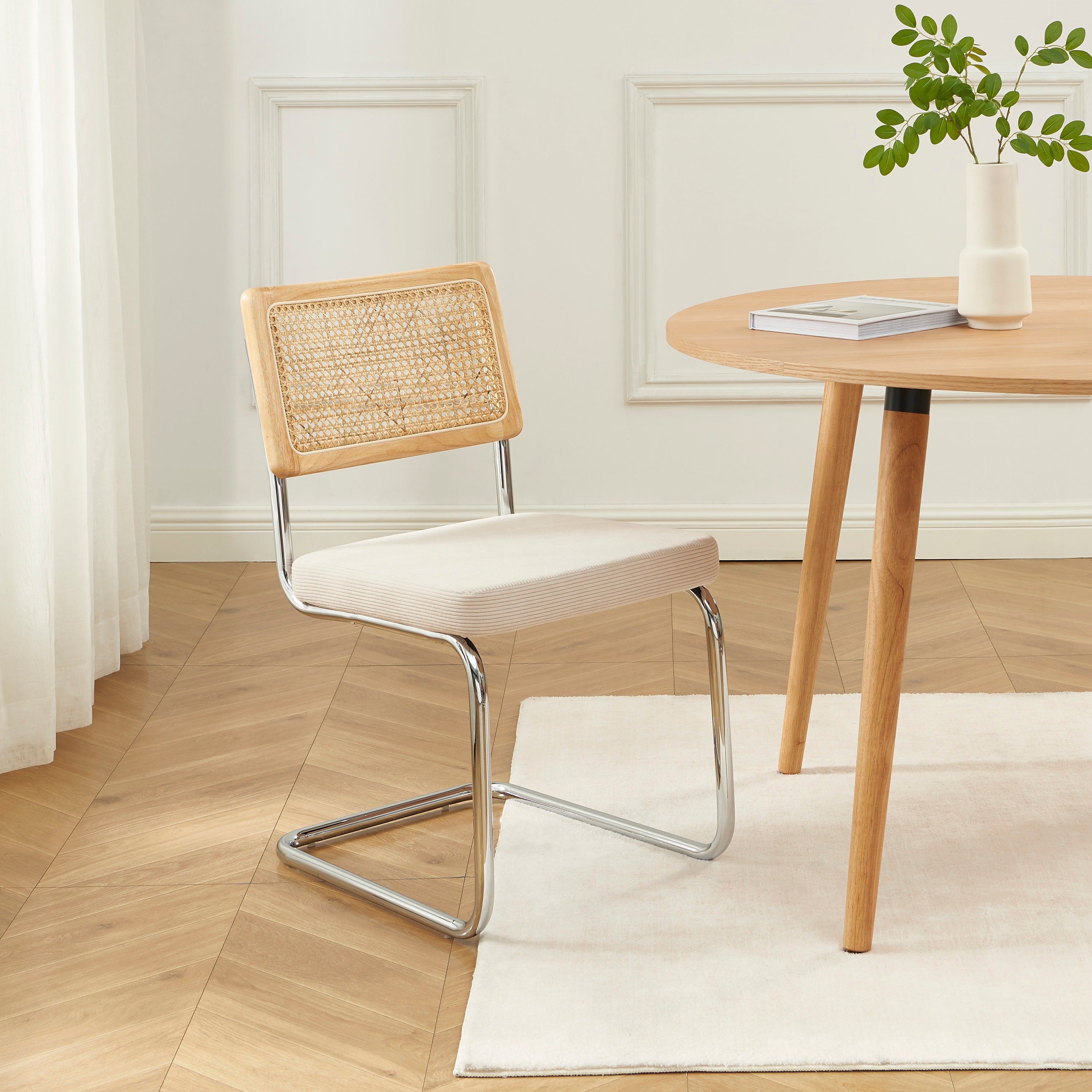 ELLA Set of 2 Upholstered Dining Chairs – White