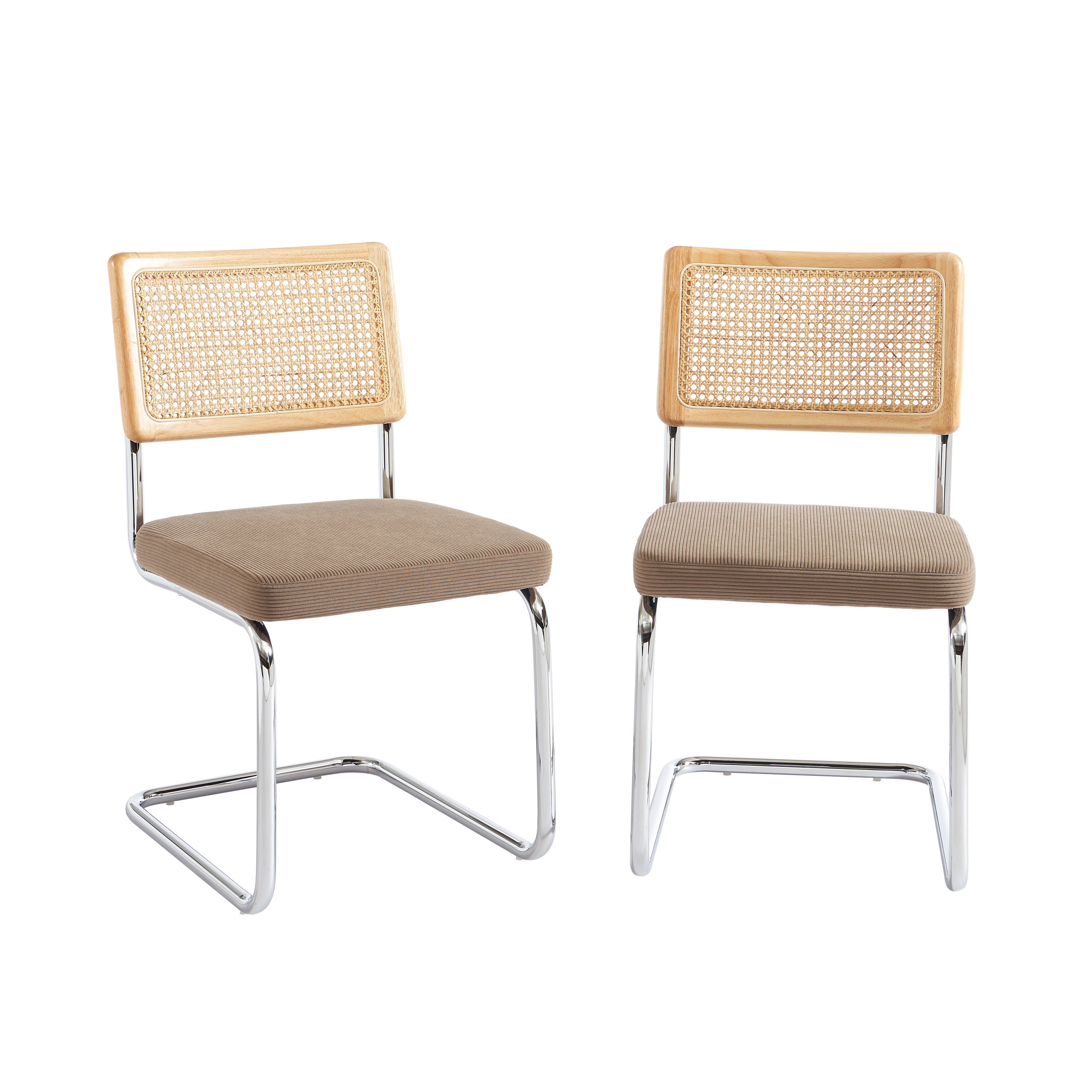 ELLA Set of 2 Upholstered Dining Chairs – Greige