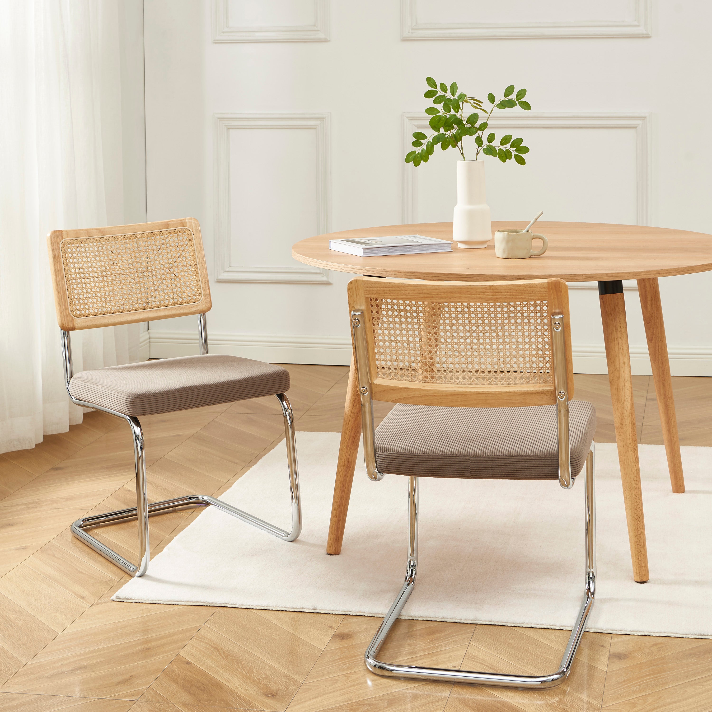 ELLA Set of 2 Upholstered Dining Chairs – Taupe