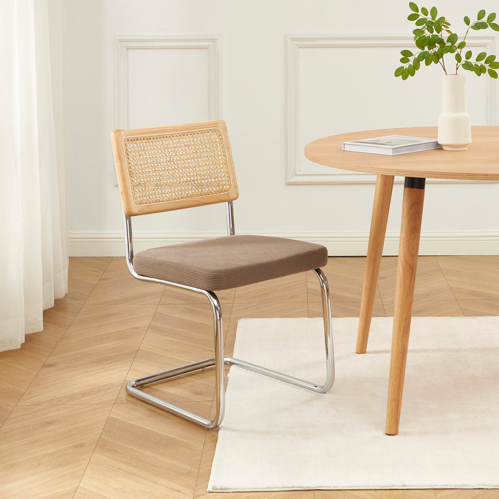 ELLA Set of 2 Upholstered Dining Chairs – Taupe