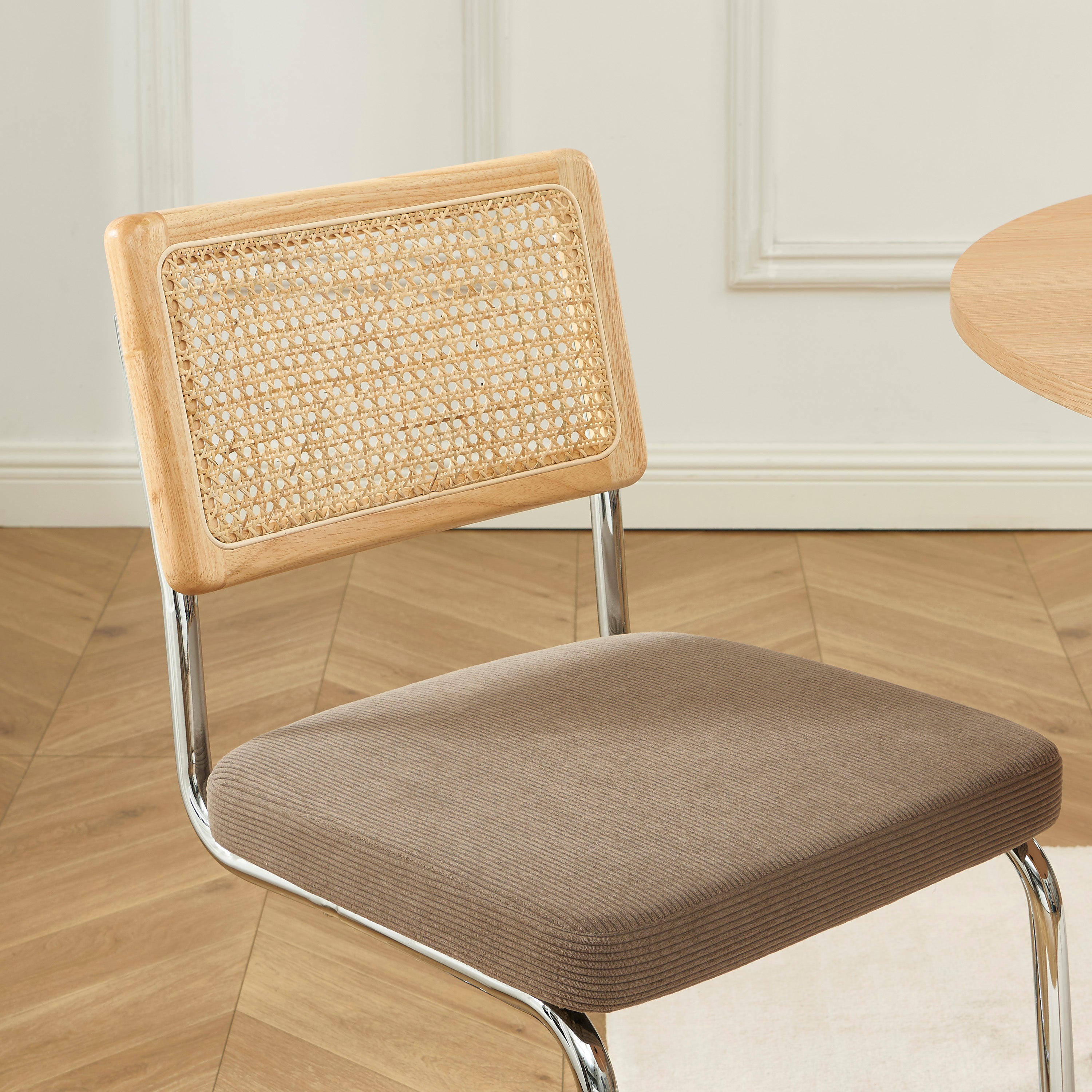 ELLA Set of 2 Upholstered Dining Chairs – Taupe