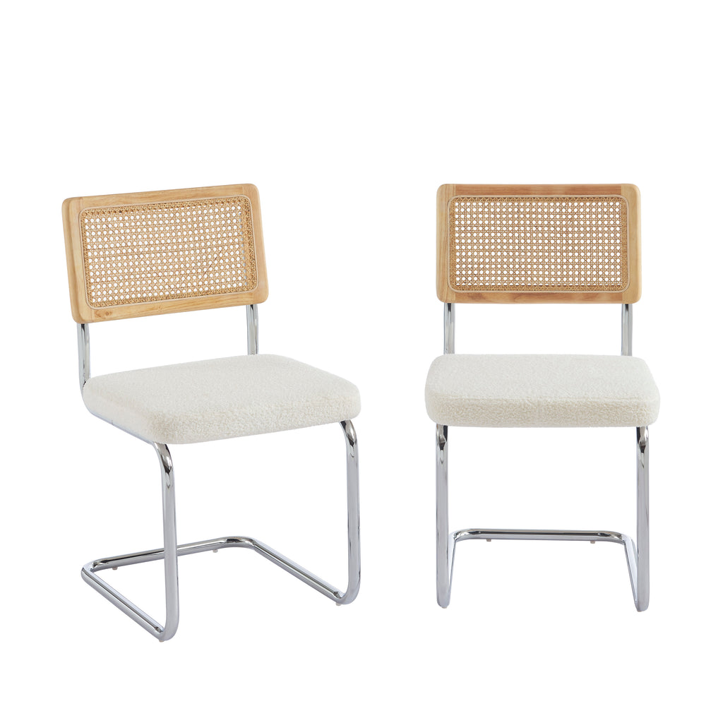ELLA Set of 2 Upholstered Dining Chairs – White