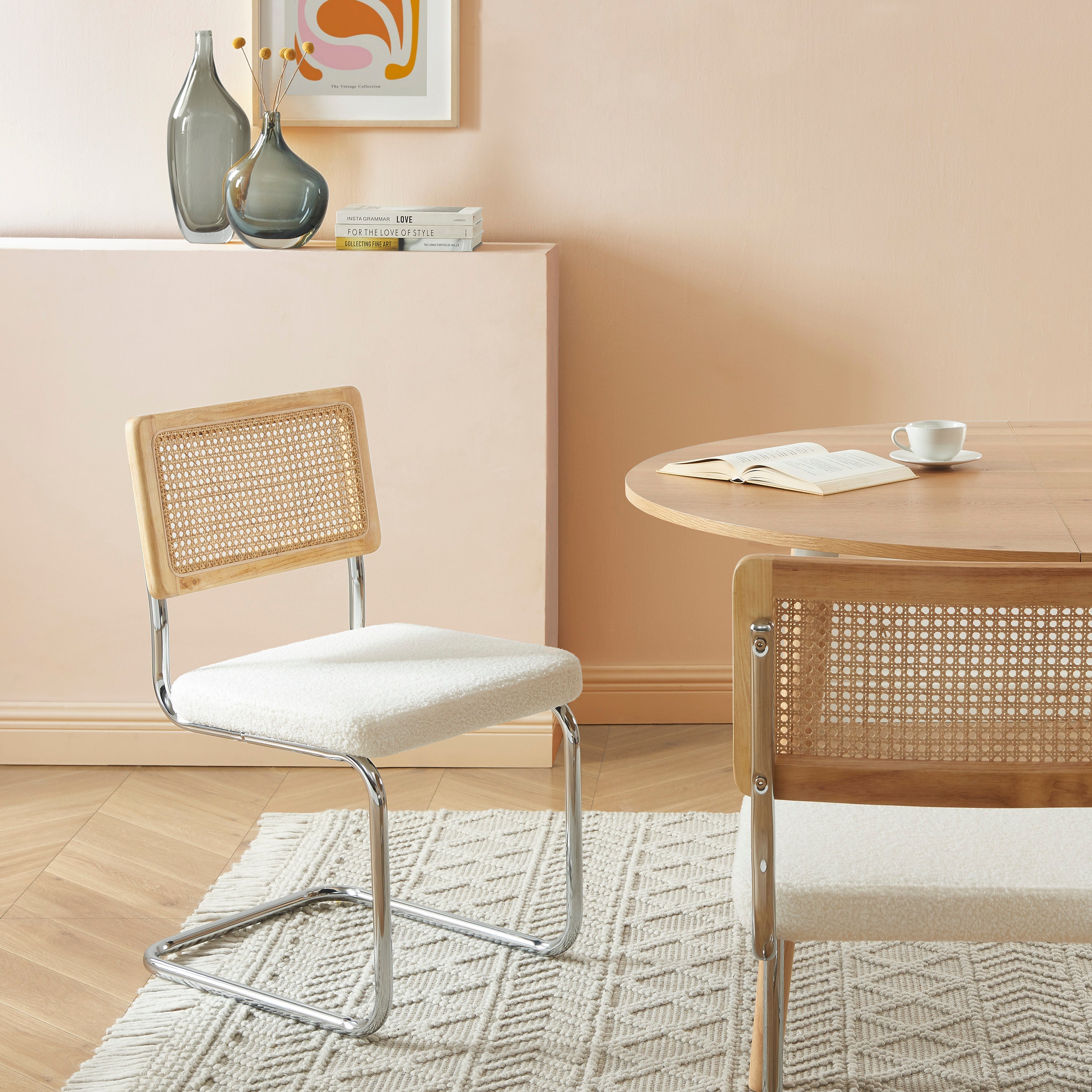 ELLA Set of 2 Upholstered Dining Chairs – White