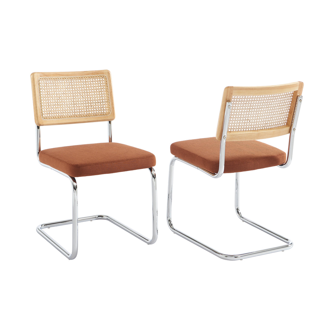 ELLA Set of 2 Upholstered Dining Chairs – Terracotta