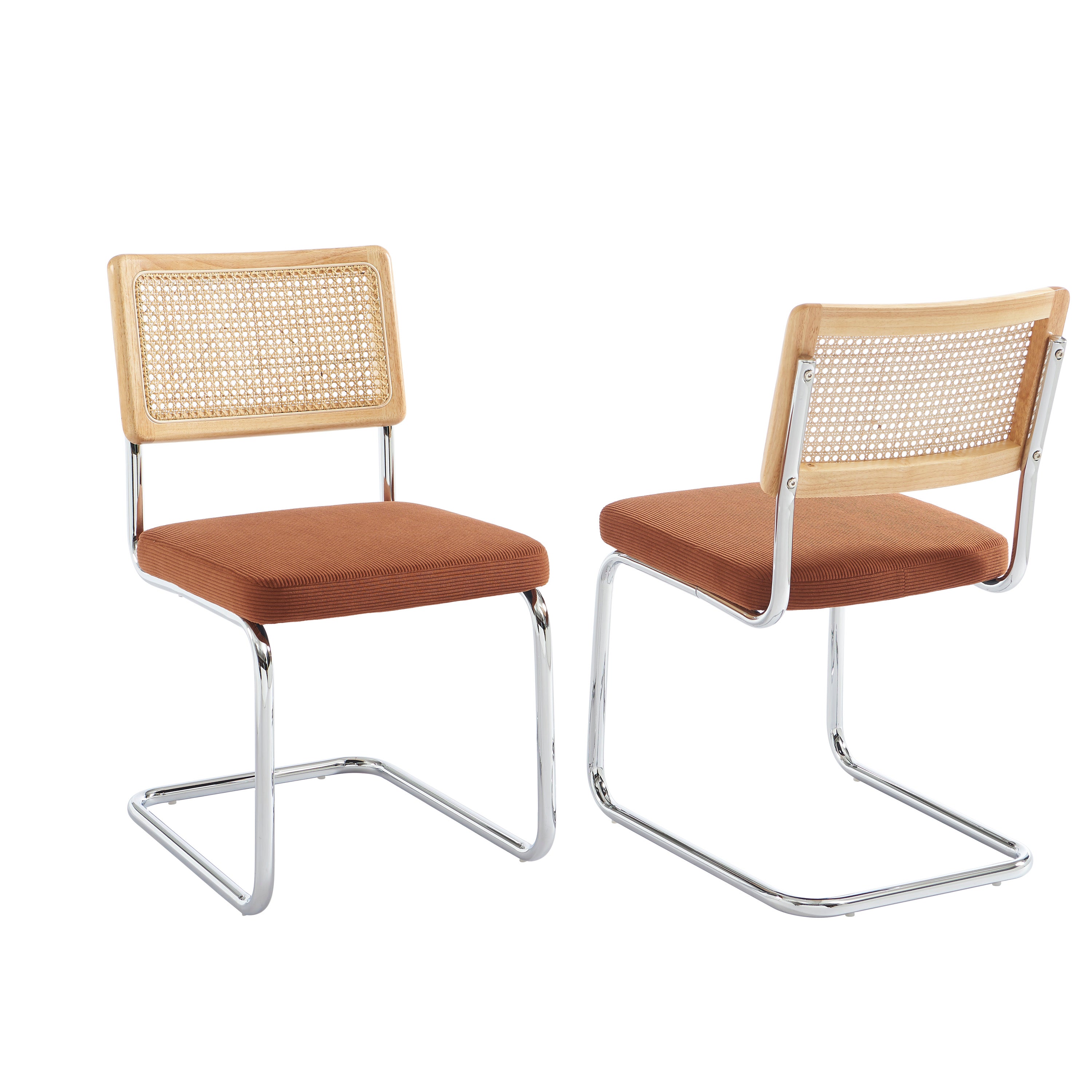 ELLA Set of 2 Upholstered Dining Chairs – Terracotta