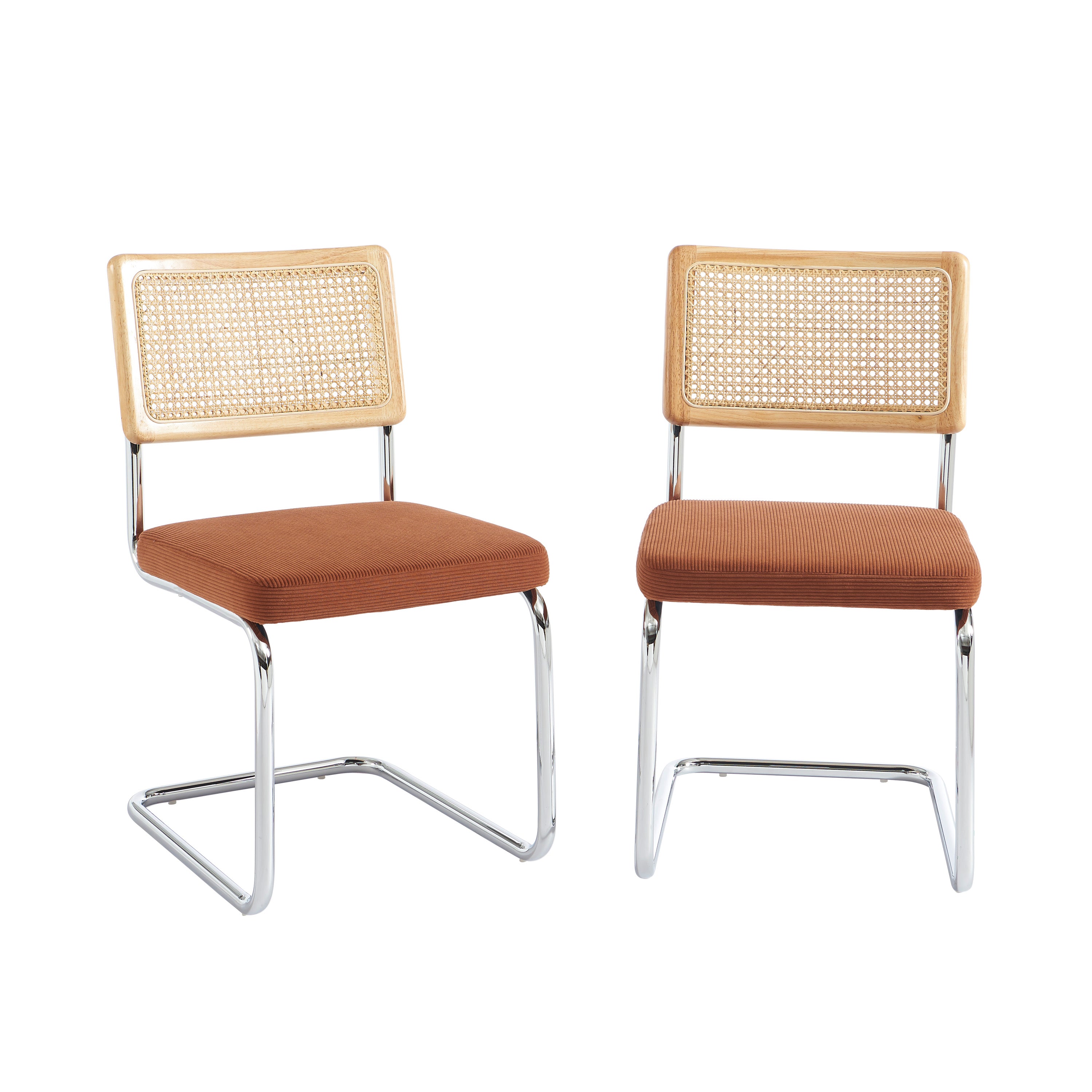 ELLA Set of 2 Upholstered Dining Chairs – Terracotta