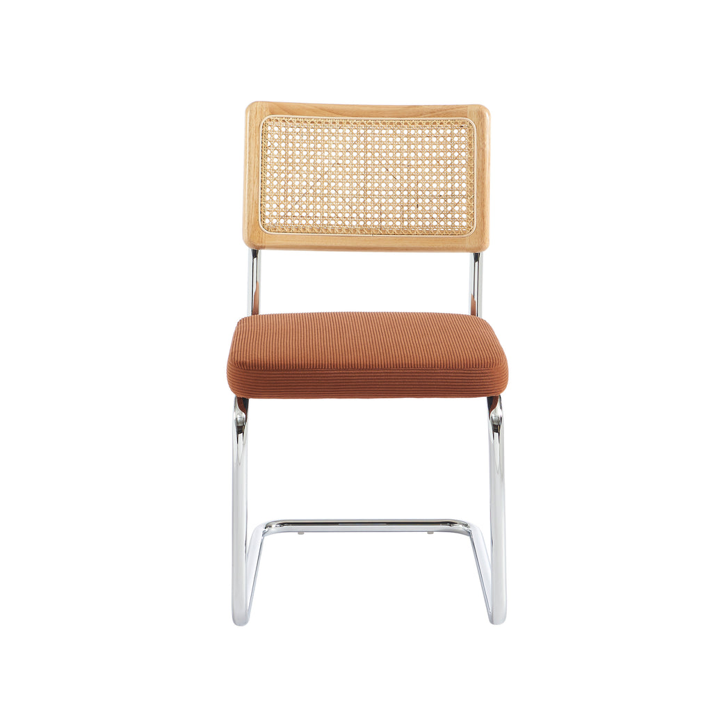 ELLA Set of 2 Upholstered Dining Chairs – Terracotta