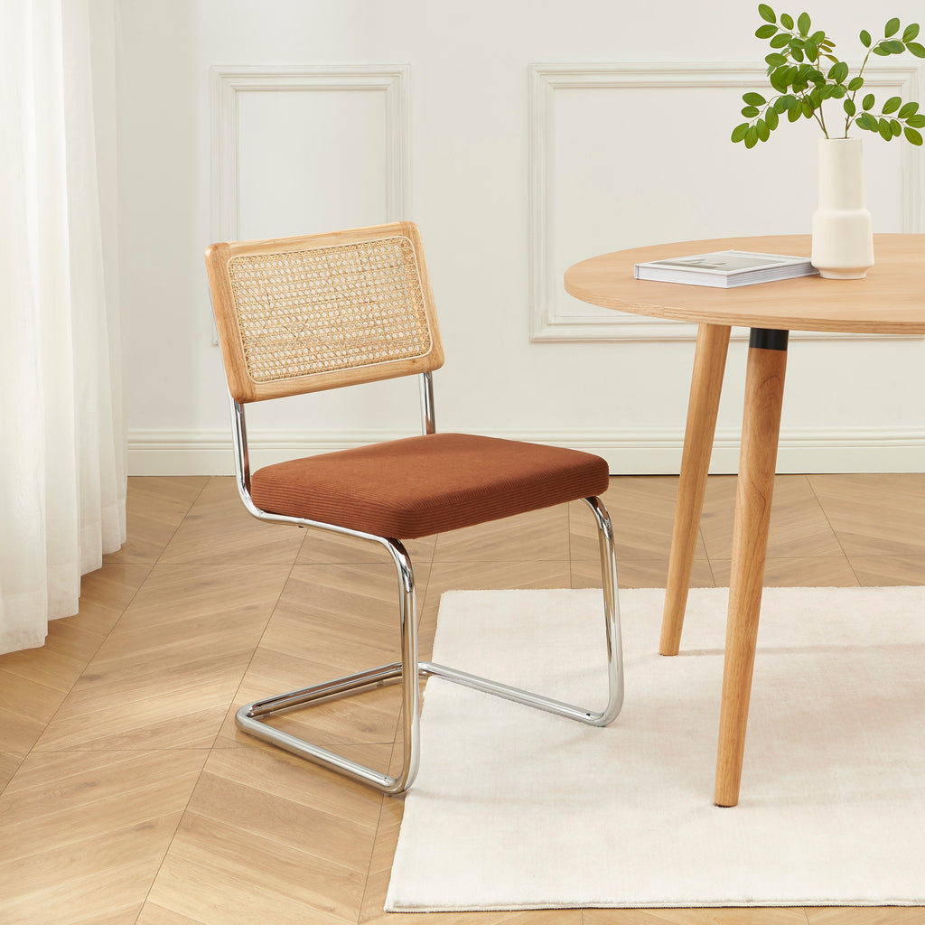 ELLA Set of 2 Upholstered Dining Chairs – Terracotta