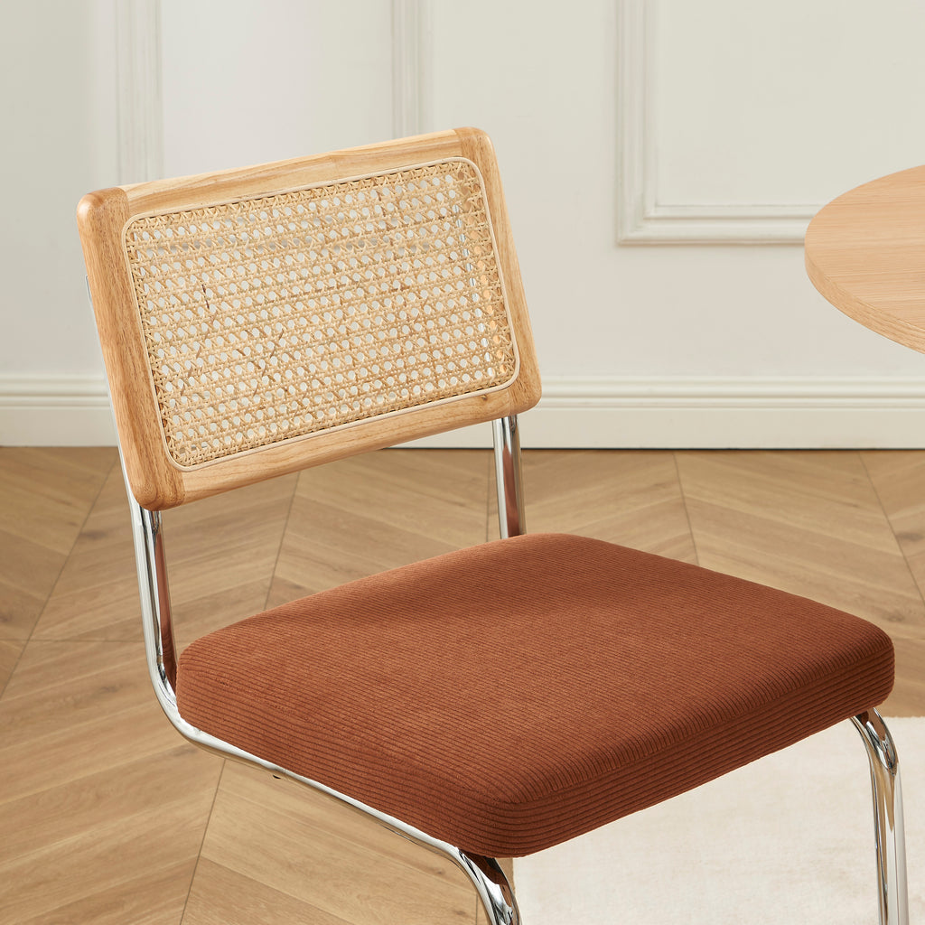 ELLA Set of 2 Upholstered Dining Chairs – Terracotta