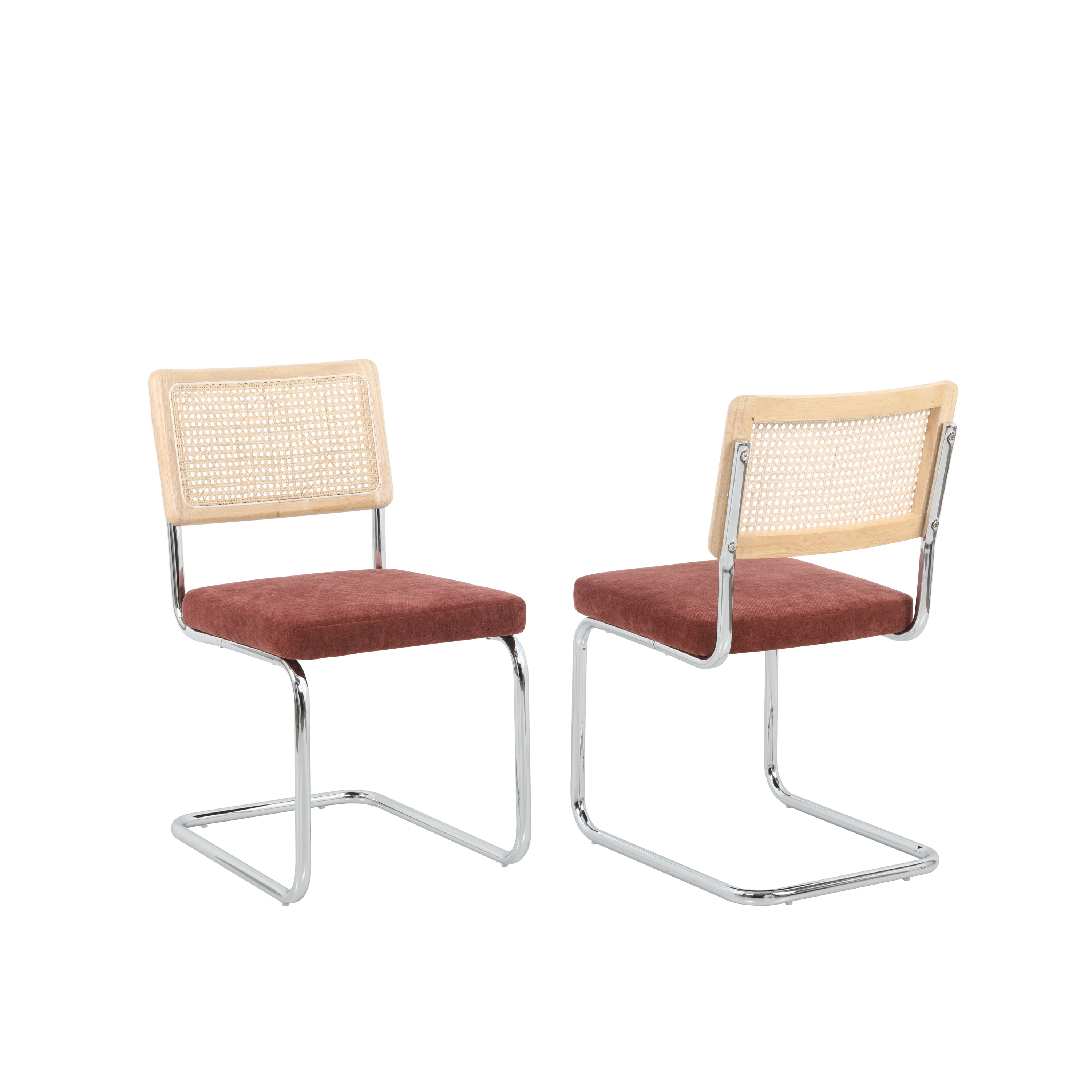 ELLA Set of 2 Upholstered Dining Chairs – Terracota 