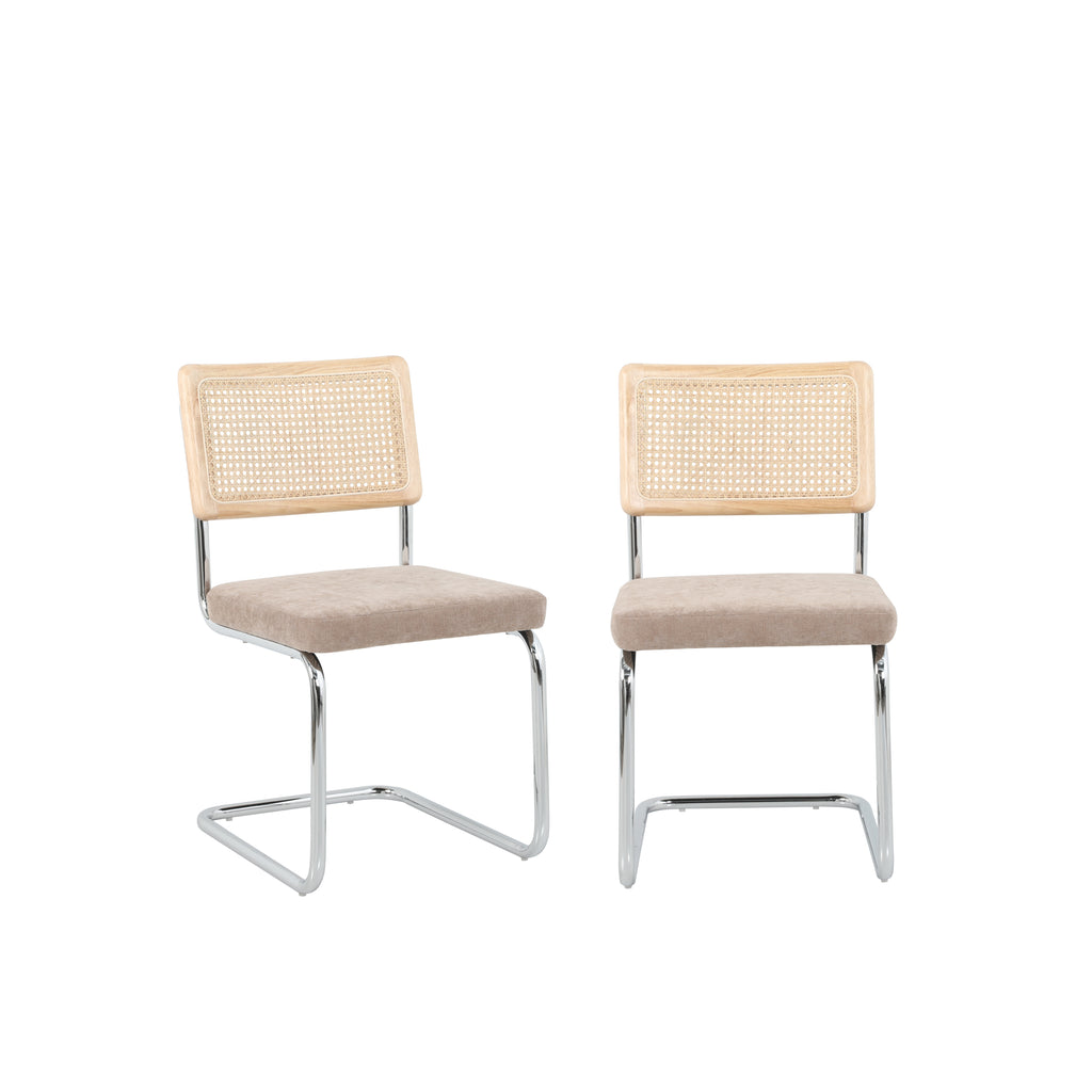 ELLA Set of 2 Upholstered Dining Chairs – Brown