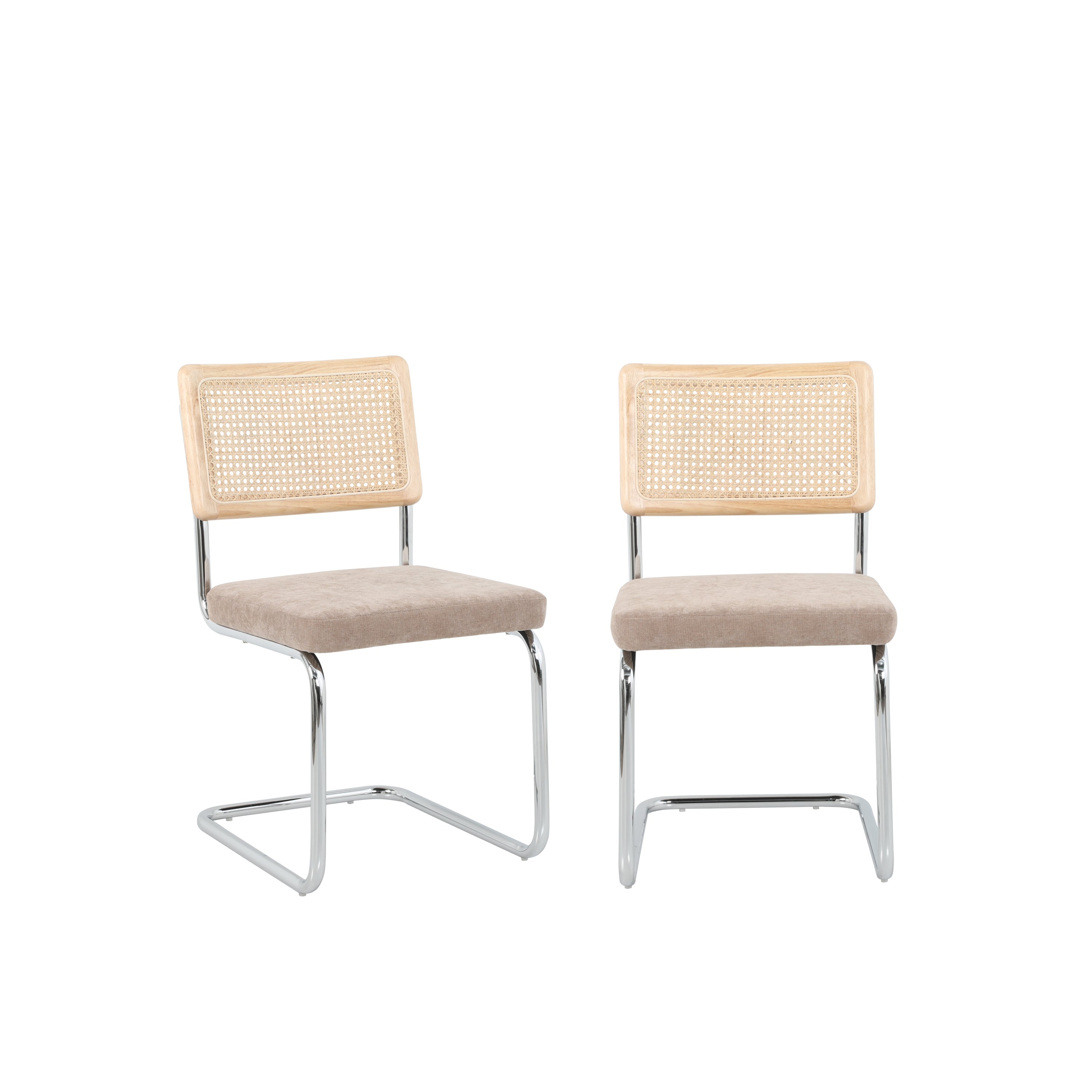 ELLA Set of 2 Upholstered Dining Chairs – Brown