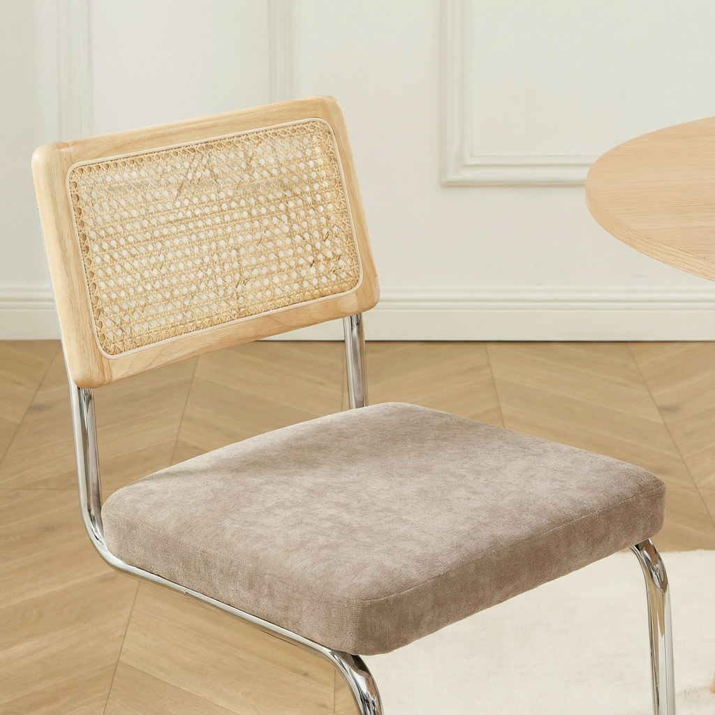 ELLA Set of 2 Upholstered Dining Chairs – Taupe