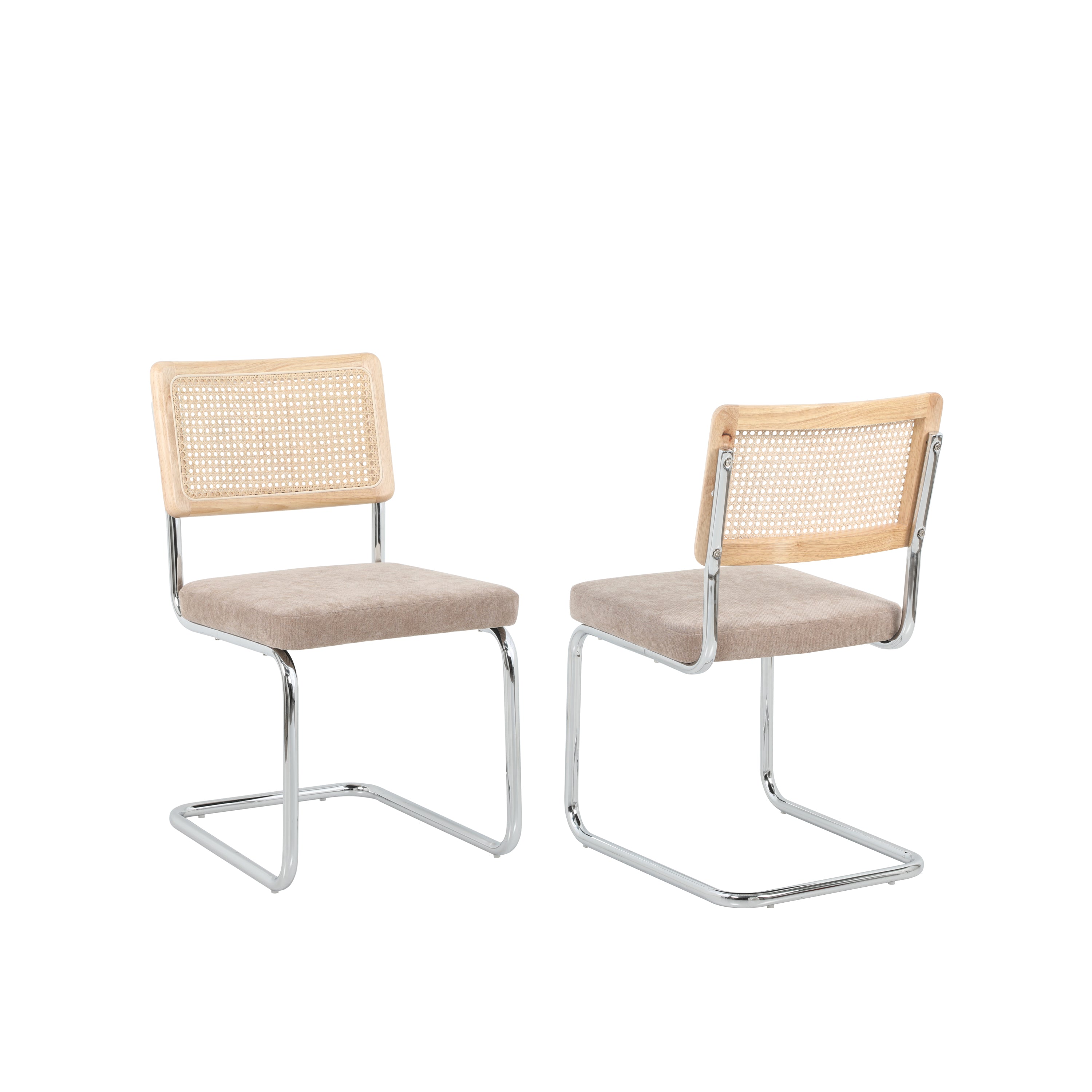 ELLA Set of 2 Upholstered Dining Chairs – Taupe
