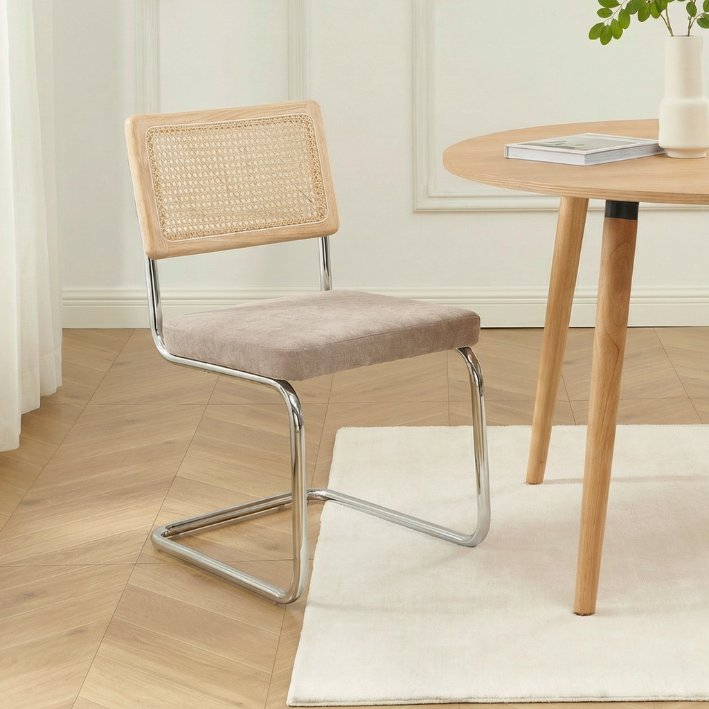 ELLA Set of 2 Upholstered Dining Chairs – Taupe