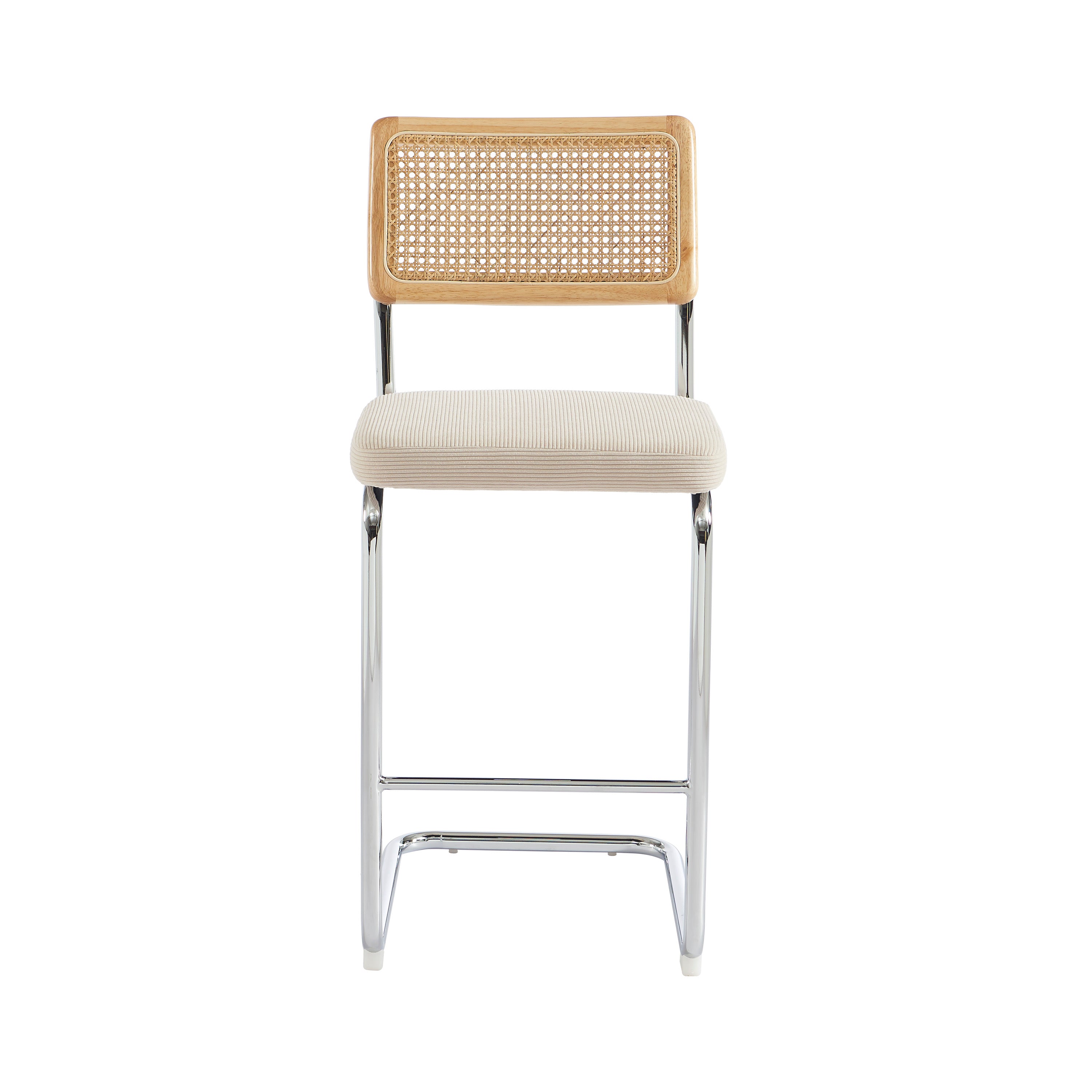 ELLA Set of 2 Upholstered Bar Stools – Beige