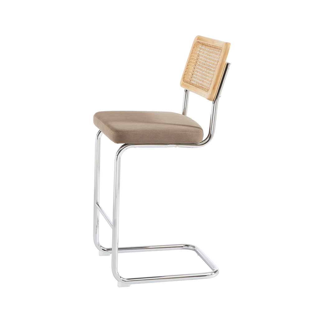 ELLA Set of 2 Upholstered Bar Stools – Taupe