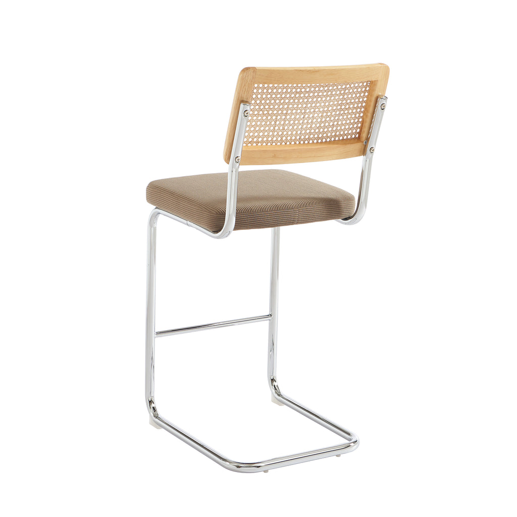 ELLA Set of 2 Upholstered Bar Stools – Taupe