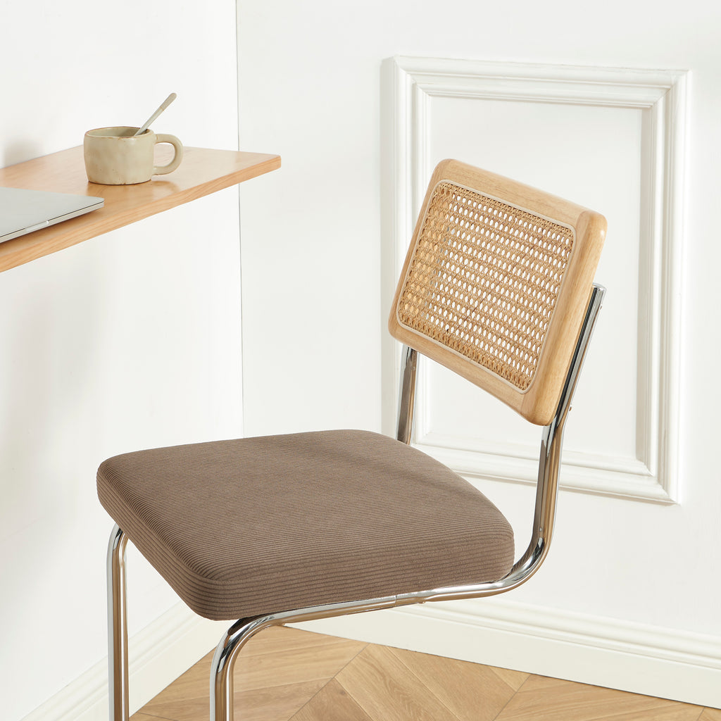 ELLA Set of 2 Upholstered Bar Stools – Taupe