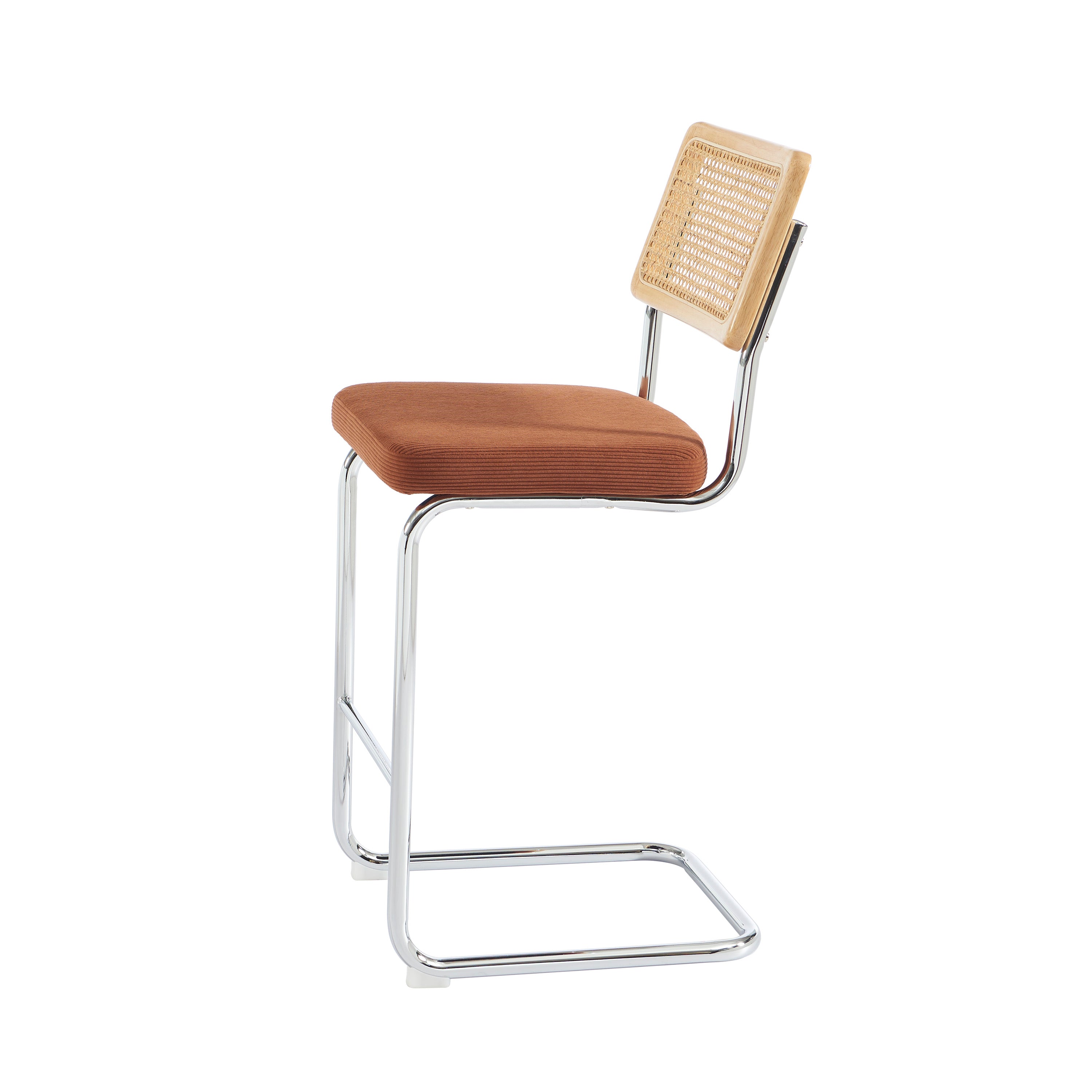 ELLA Set of 2 Upholstered Bar Stools – Terracotta