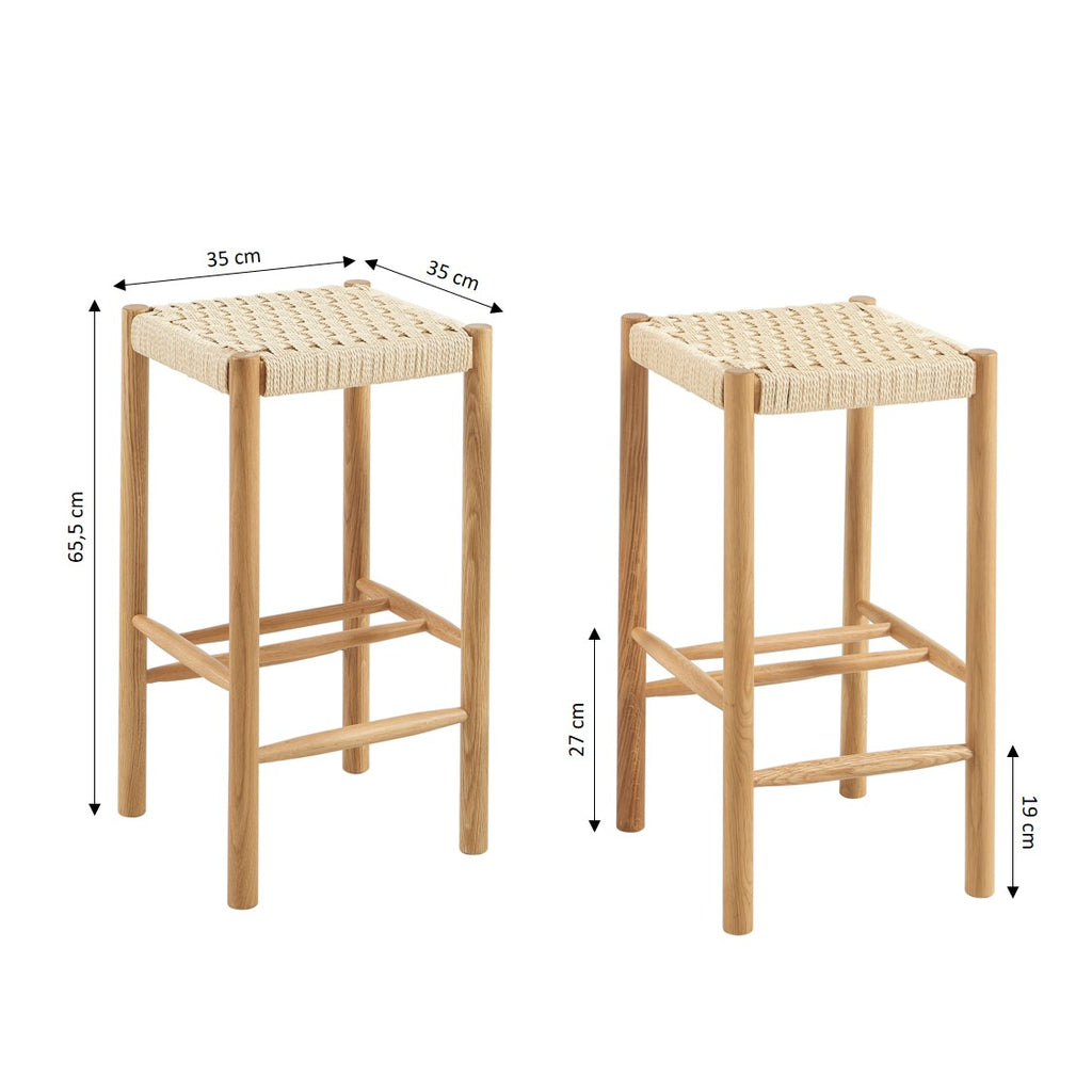 ELLIO Stool Set - Light Wood